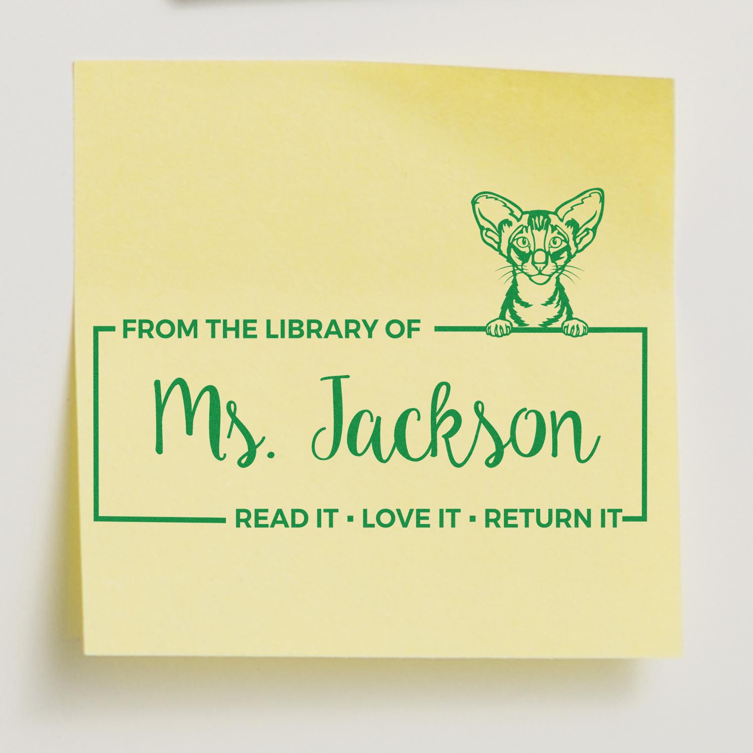 Self-Inking Oriental Shorthair Custom Made Cat Book Ownership Label Stamp - Engineer Seal Stamps