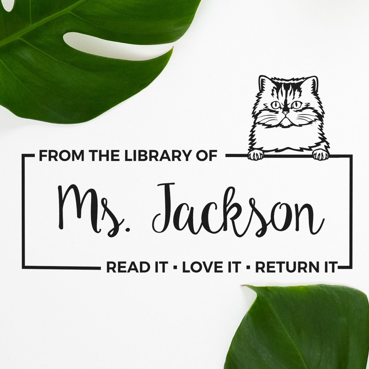 Customized Library Tool For Stamp with Persian Cat - Engineer Seal Stamps