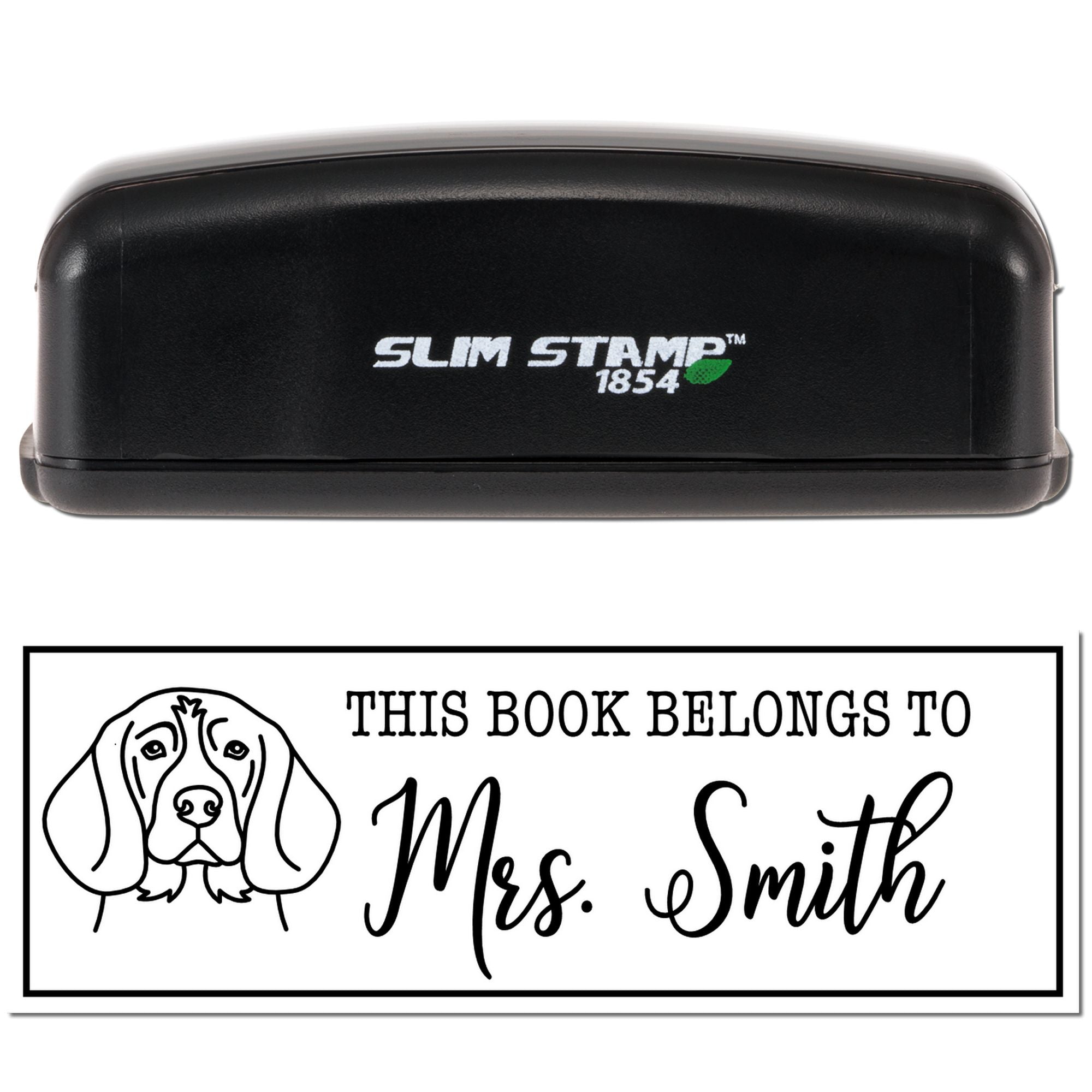 Portable Pre-Ink Beagle Dog Custom Made Book Ownership Stamp - Engineer Seal Stamps