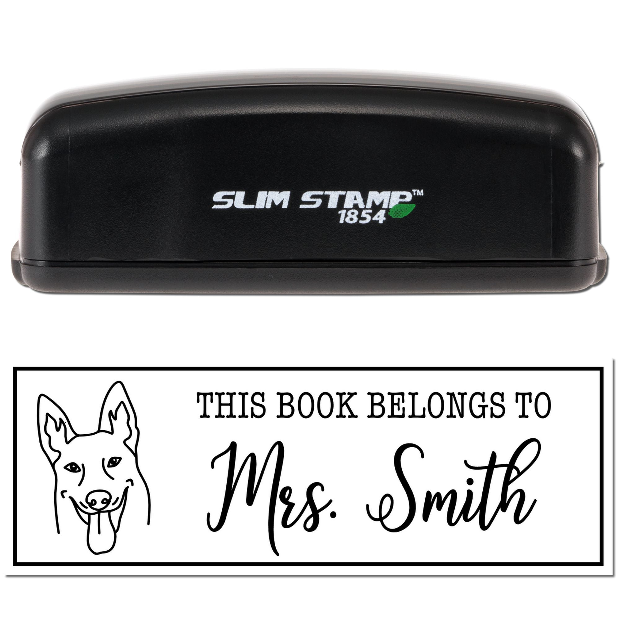 Portable Pre-Ink Belgian Malinois Dog Custom Made Book Belongs Stamp - Engineer Seal Stamps