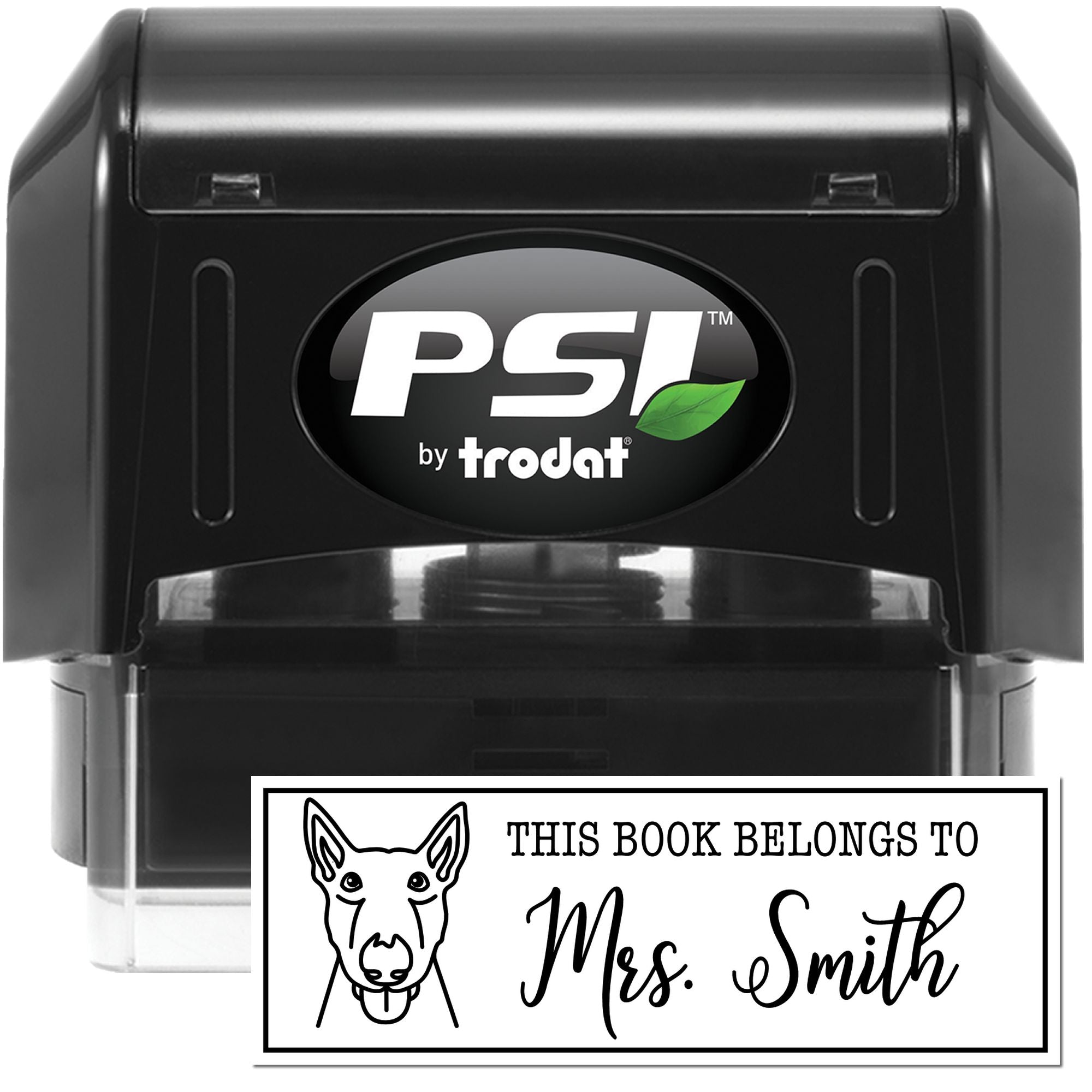 PSI Pre-Inked Bull Terrier Dog Outline Personalized Book Stamp - Engineer Seal Stamps