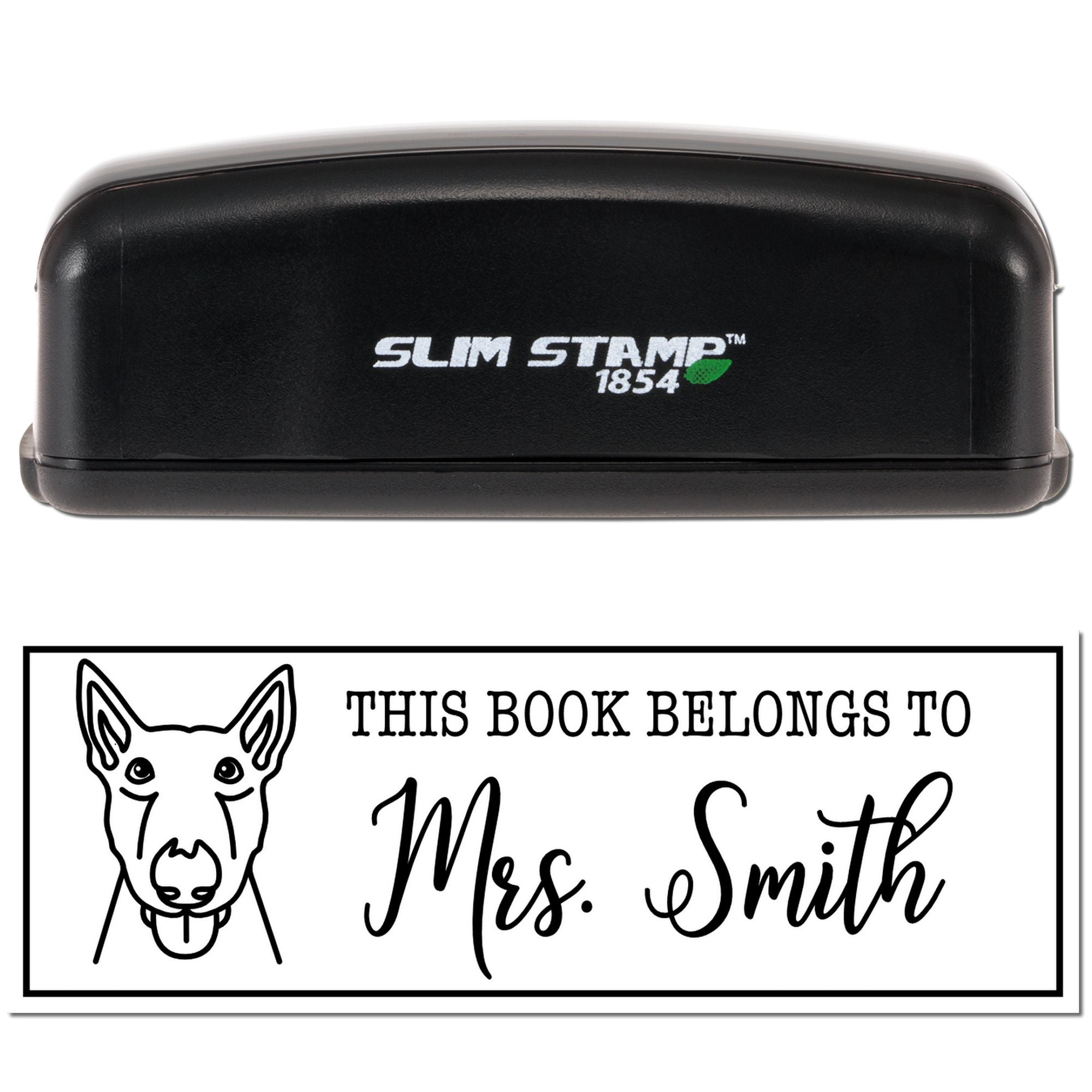 Portable Pre-Ink Bull Terrier Dog Custom Made BookStamp - Engineer Seal Stamps