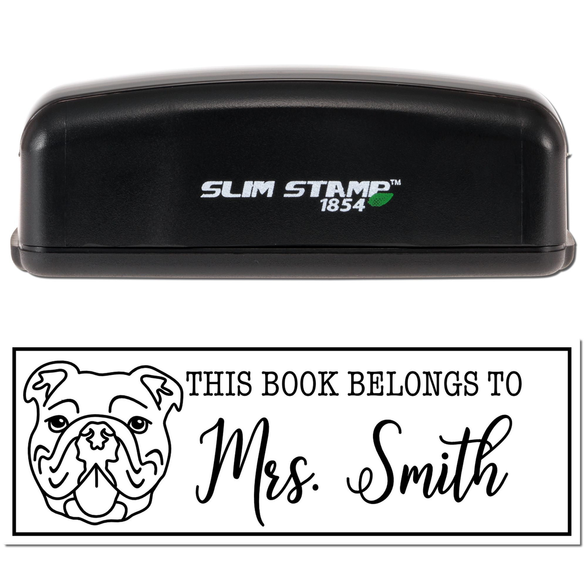Portable Pre-Ink Bulldog Dog Custom Made Book Nook Stamp - Engineer Seal Stamps