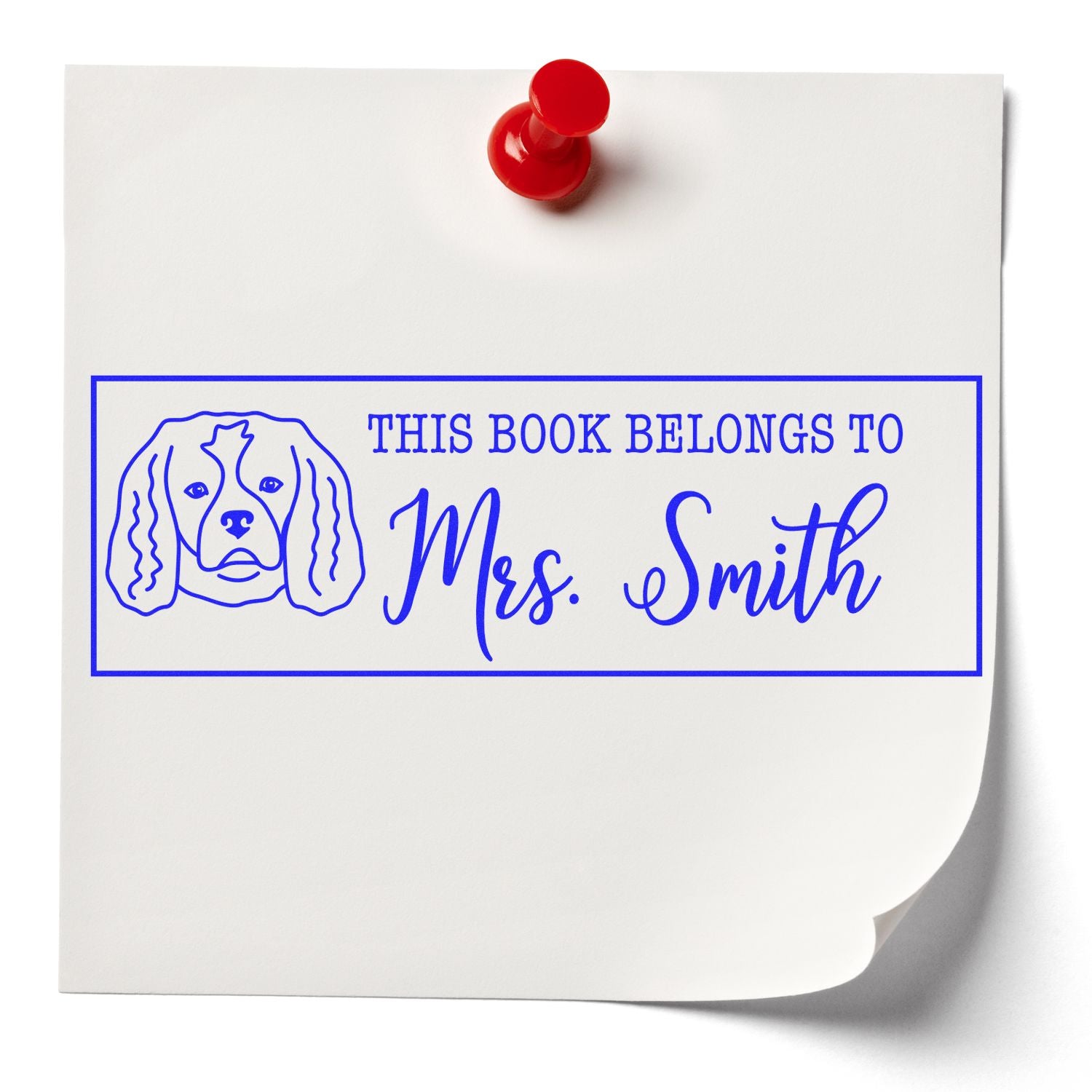 Wood Handle Cavalier King Charles Custom Free Little Library Rubber Stamp - Engineer Seal Stamps