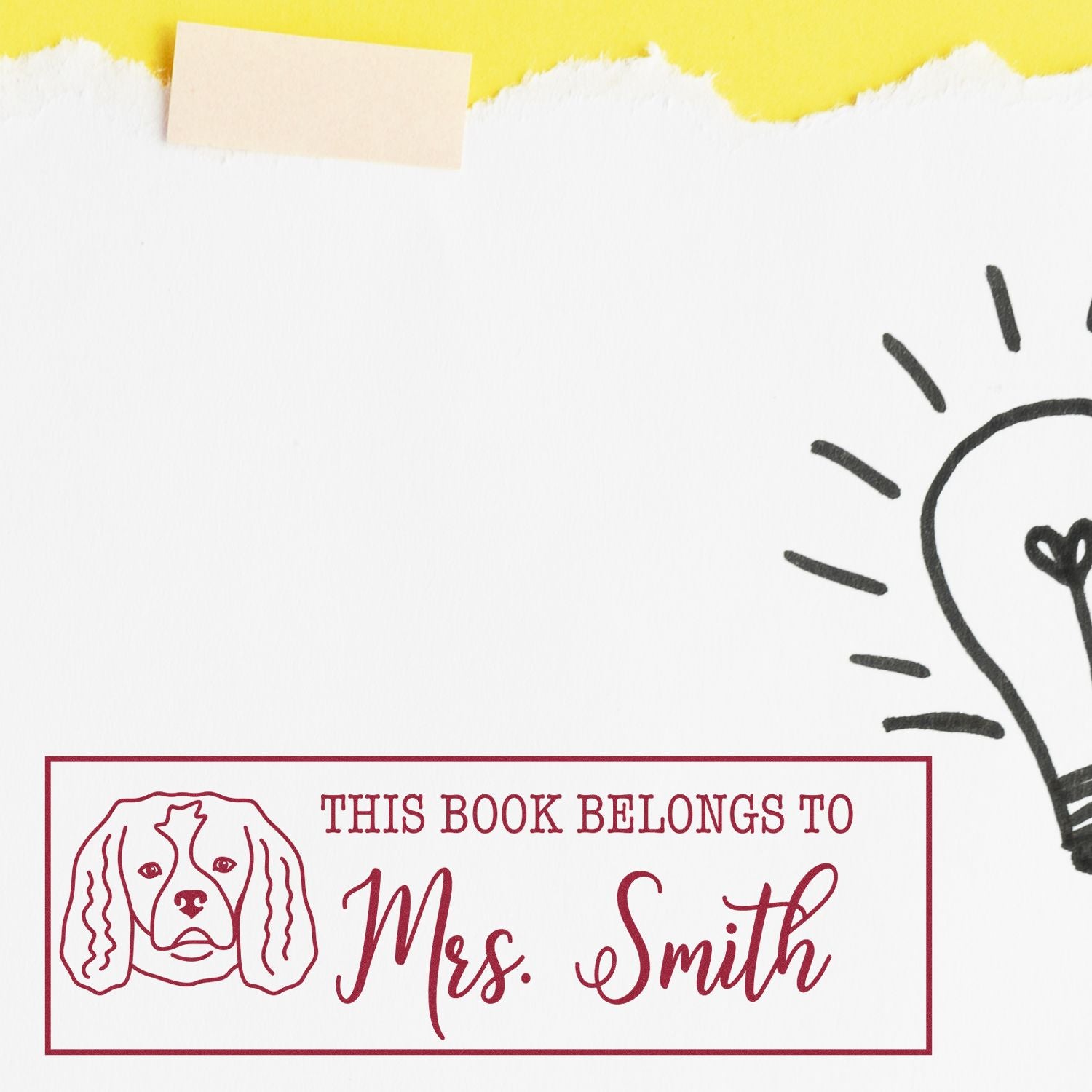 Self-Inking Cavalier King Charles Outline Customized Library Book Stamp - Engineer Seal Stamps