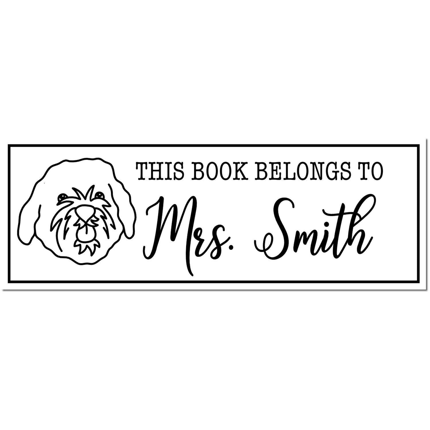 PSI Pre-Inked Cavapoo Dog Outline Personalized Library Book Stamp - Engineer Seal Stamps