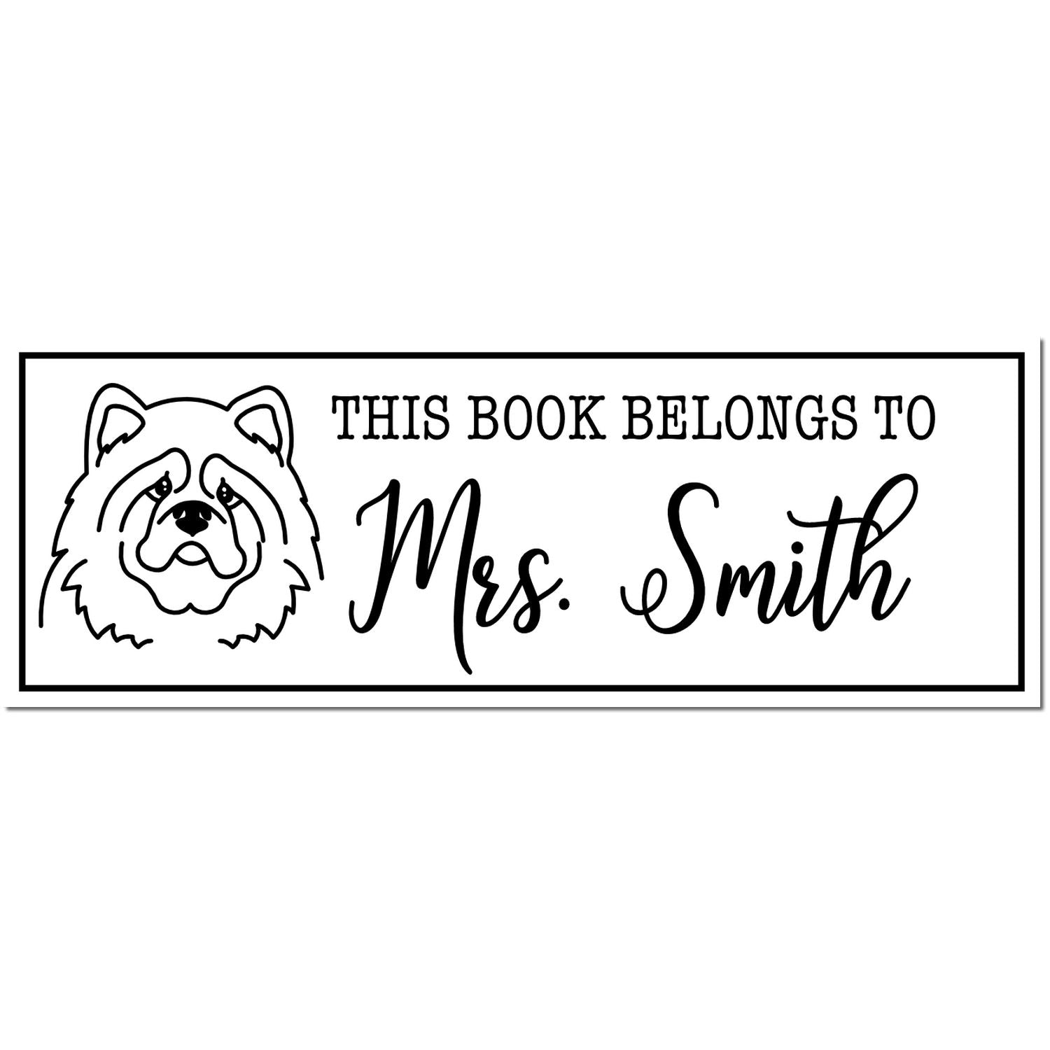 Self-Inking Chow Outline Customized Book Identification Stamp - Engineer Seal Stamps