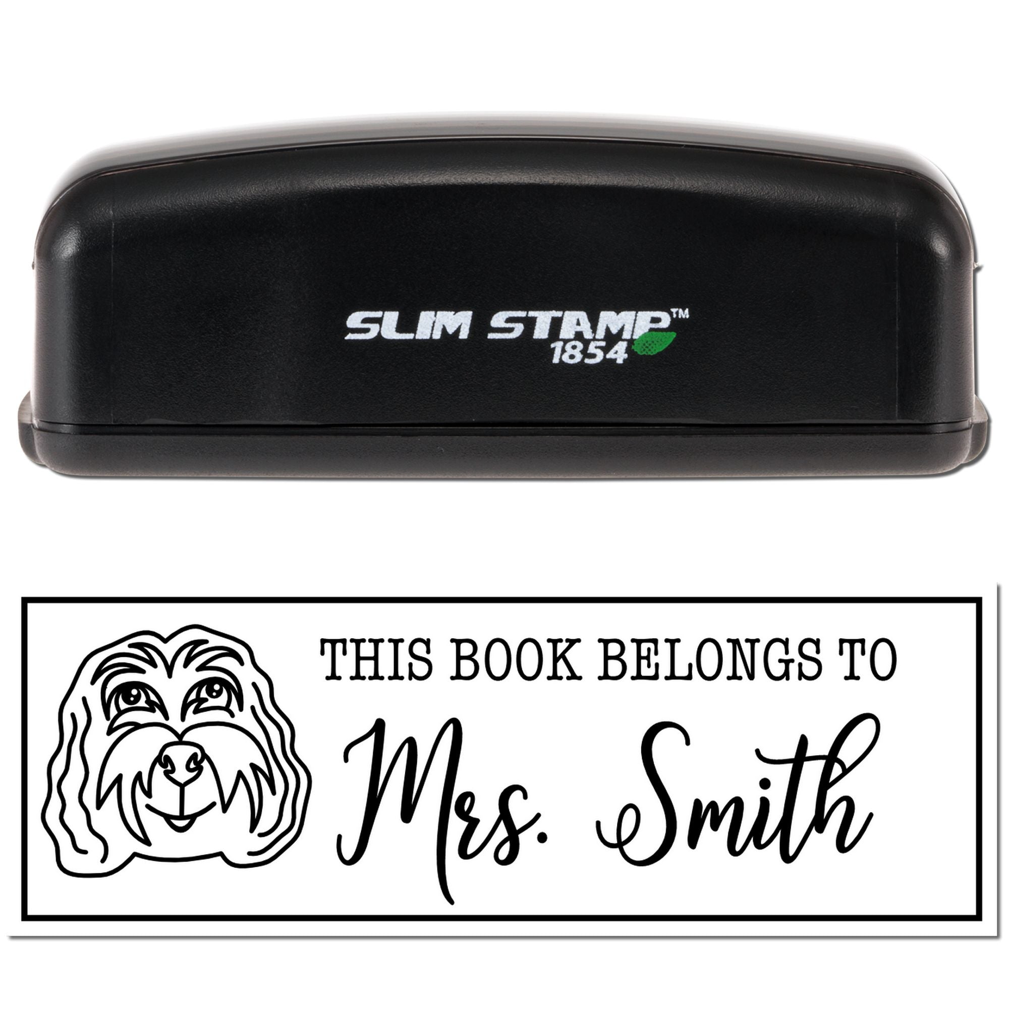 Portable Pre-Ink Cockapoo Dog Custom This Book Belongs To Stamp - Engineer Seal Stamps