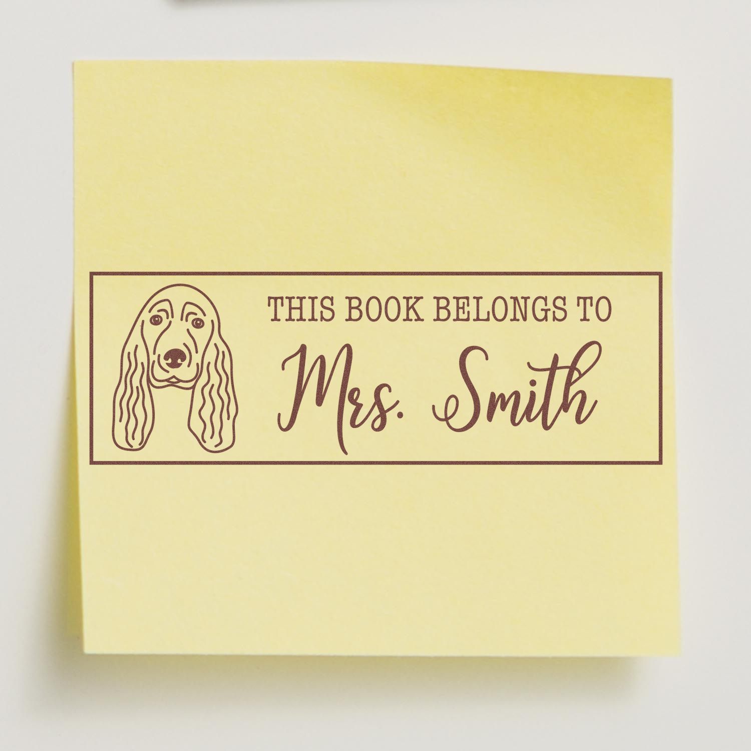 Wood Handle Cocker Spaniel Personalized Library Rubber Stamp - Engineer Seal Stamps