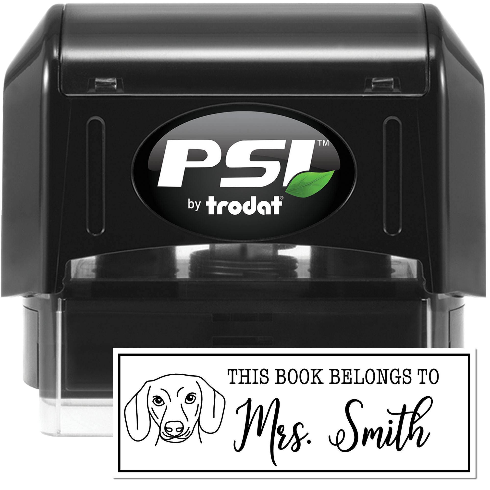 PSI Pre-Inked Dachshund Dog Outline Personalized Free Little Library Stamp - Engineer Seal Stamps