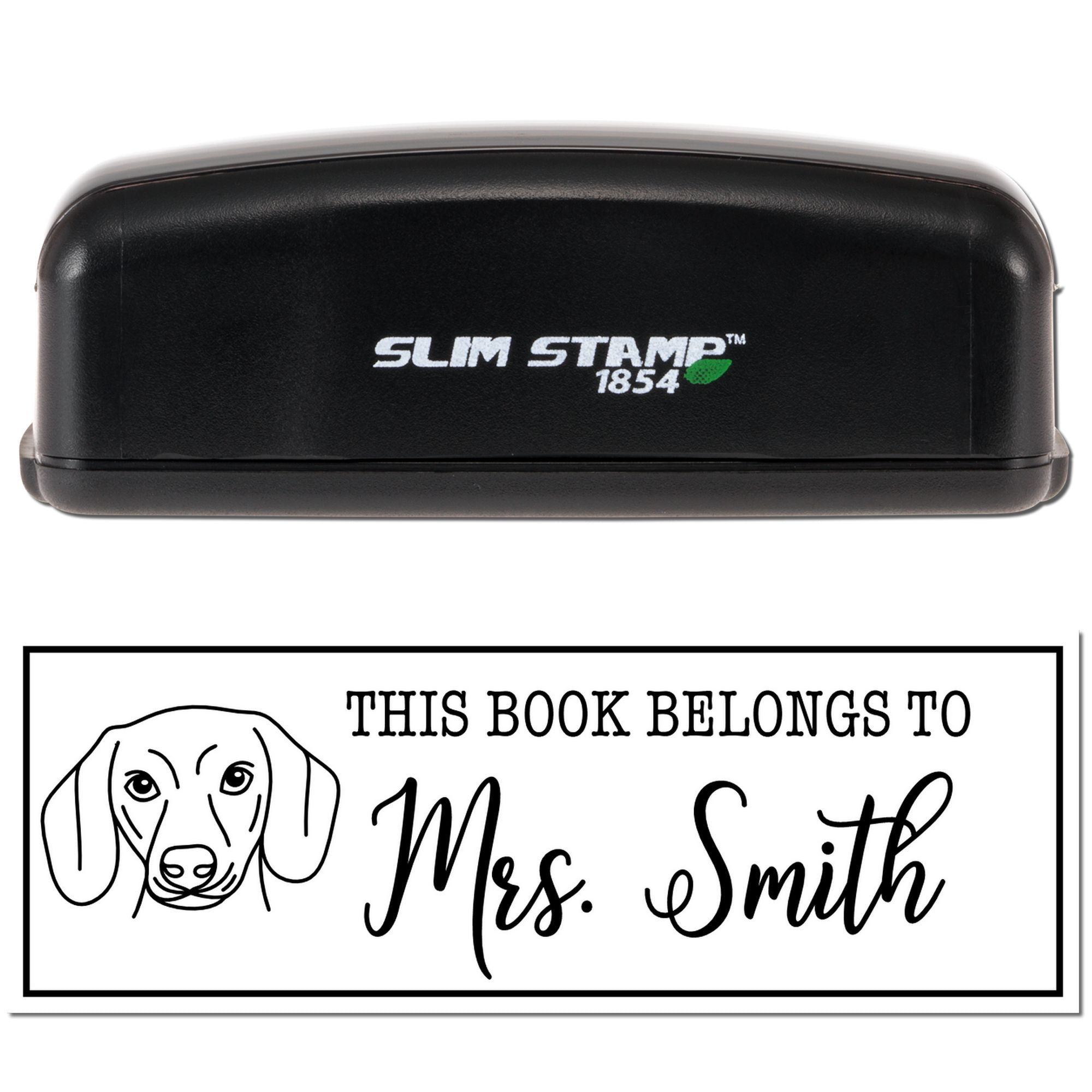 Portable Pre-Ink Dachshund Dog Custom Bookplate Stamp - Engineer Seal Stamps
