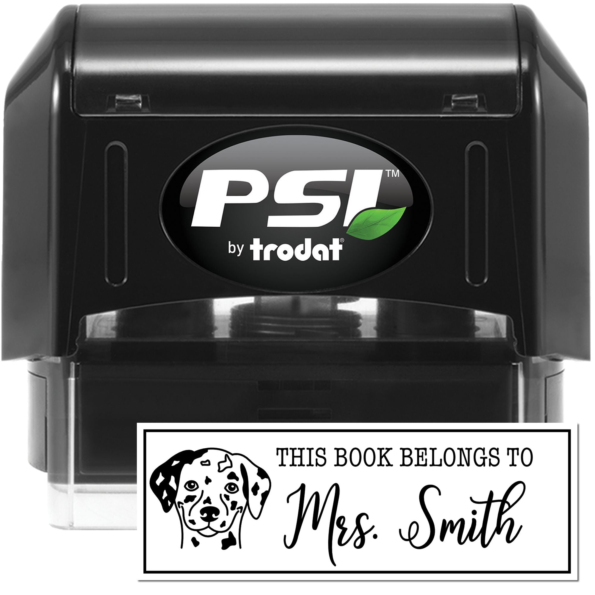 PSI Pre-Inked Dalmatian Dog Outline Customized Book Ownership Stamp - Engineer Seal Stamps