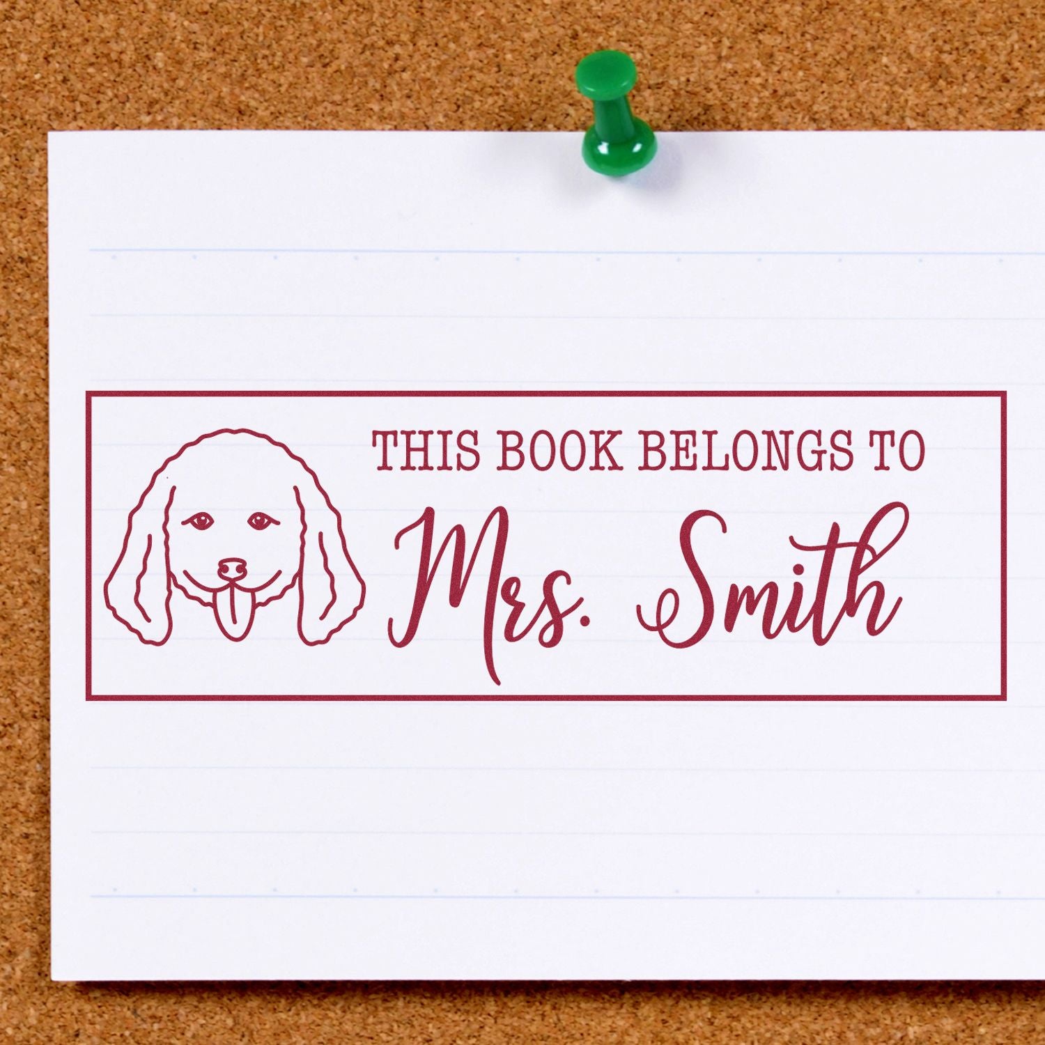 Portable Pre-Ink Doodle Dog Custom Book Nook Stamp - Engineer Seal Stamps