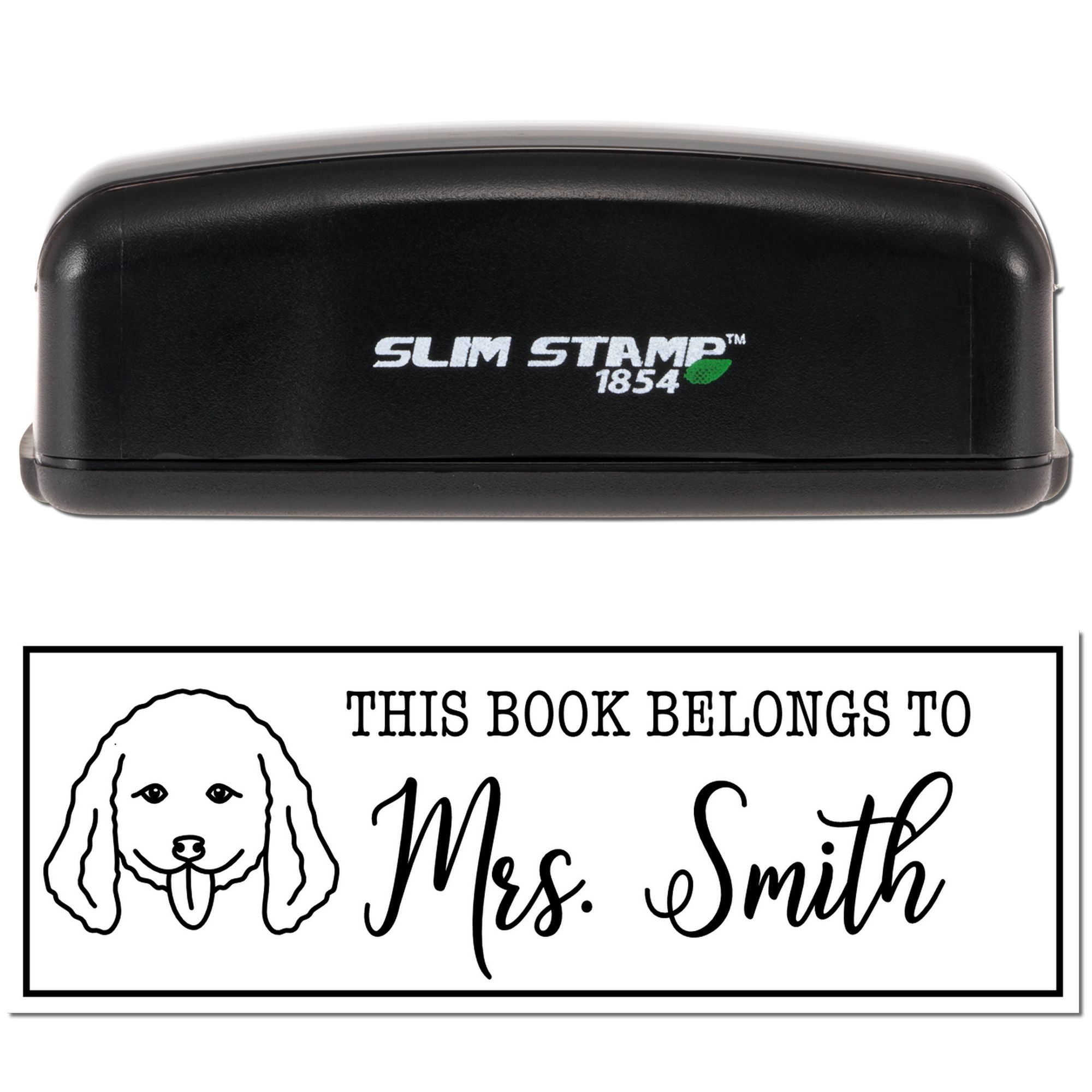 Portable Pre-Ink Doodle Dog Custom Book Nook Stamp - Engineer Seal Stamps