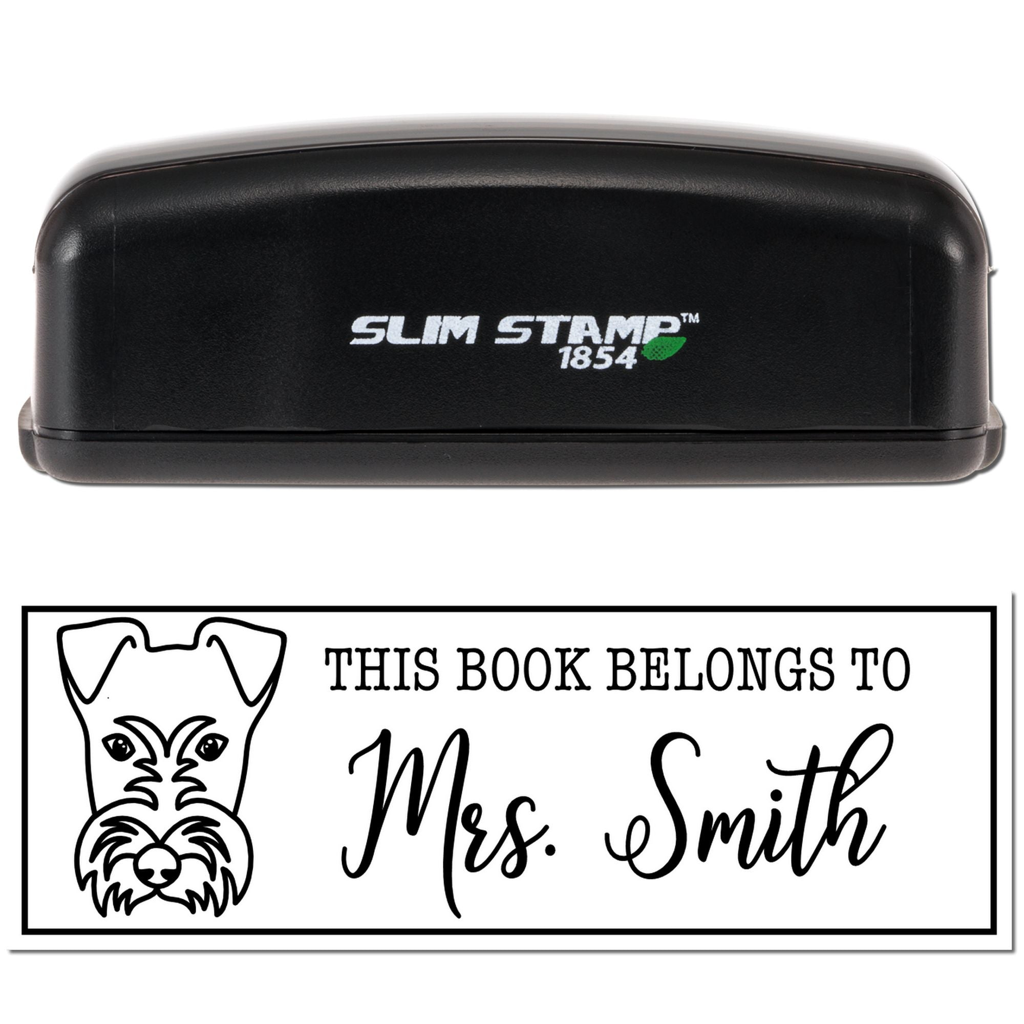 Portable Pre-Ink Fox Terrier Dog Custom Free Little Library Stamp - Engineer Seal Stamps