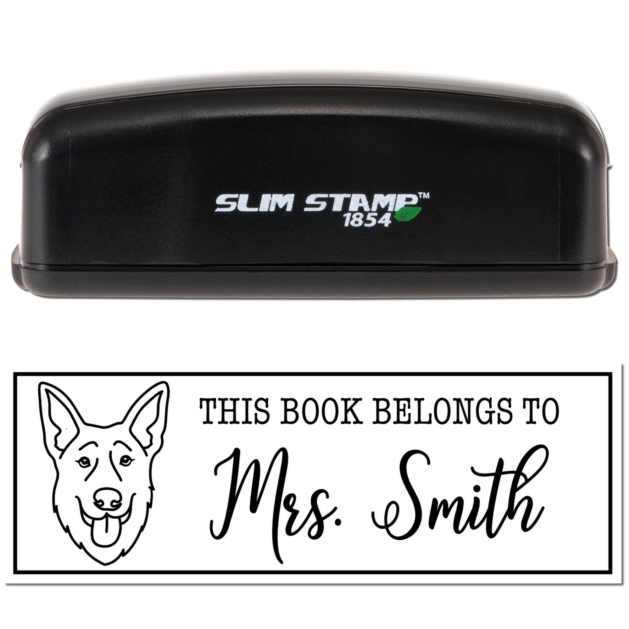 Portable Pre-Ink German Shepherd Dog Personalized Book Ownership Stamp - Engineer Seal Stamps