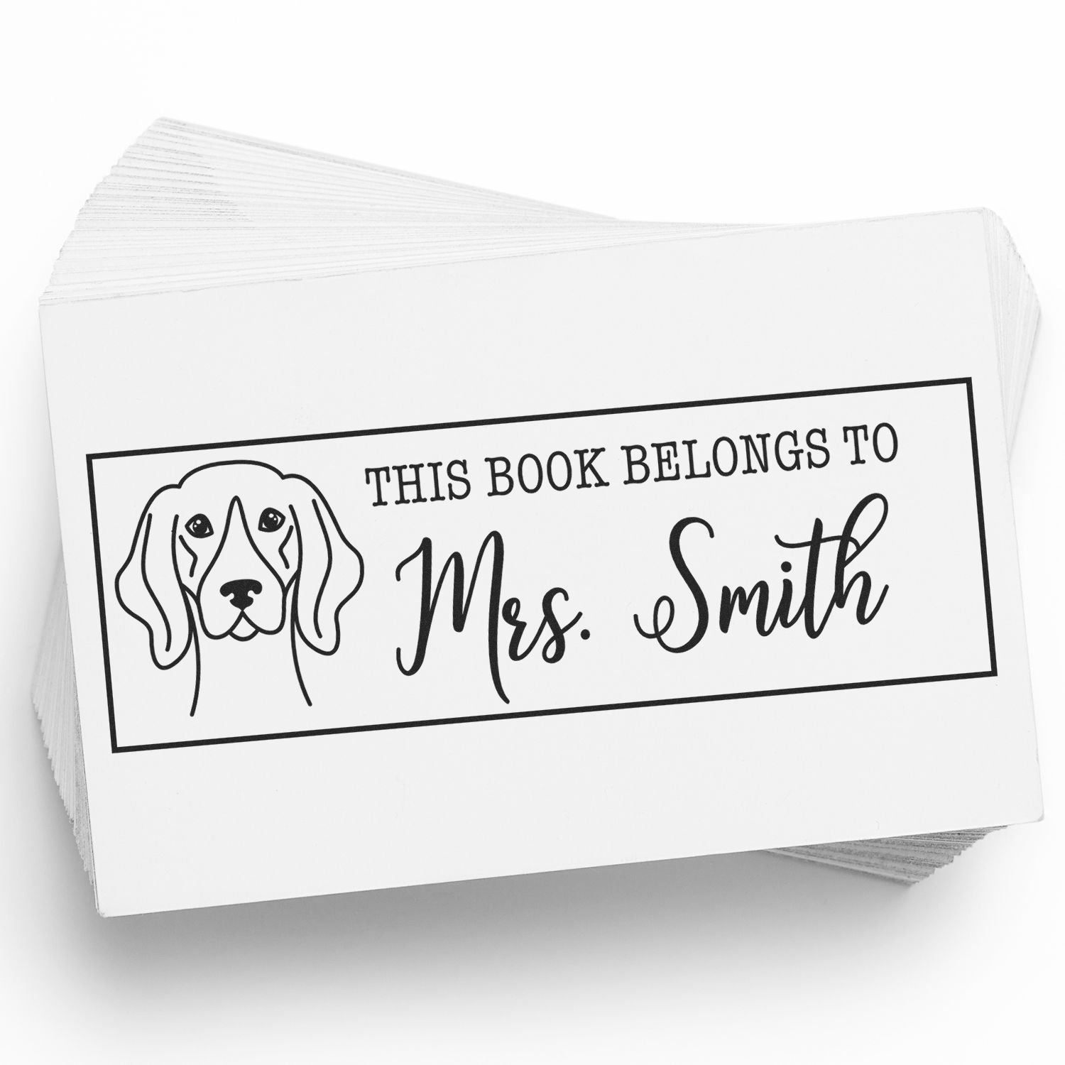 Wood Handle German Shorthaired Pointer Customized This Book Belongs To Rubber Stamp - Engineer Seal Stamps