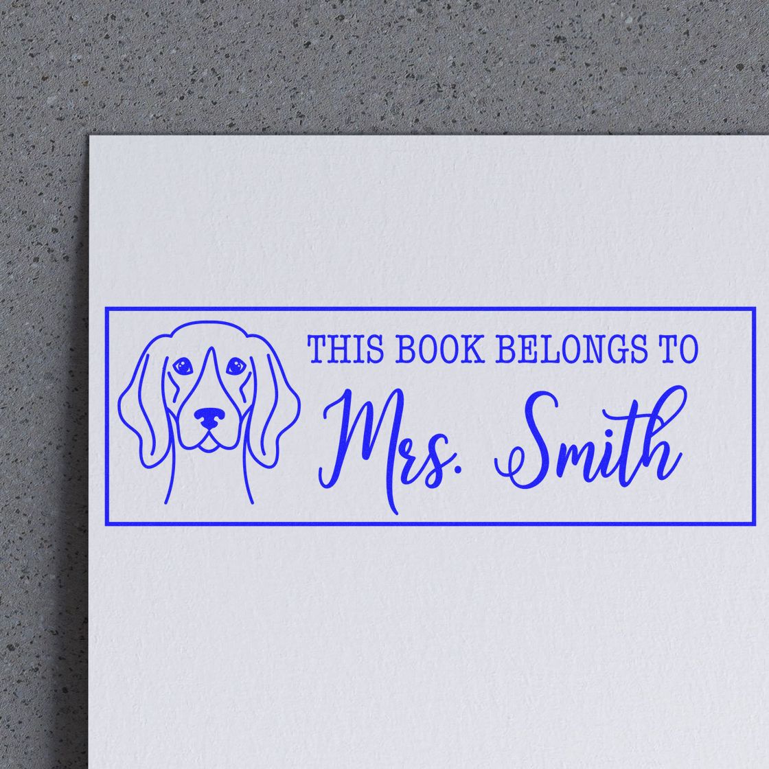 Wood Handle German Shorthaired Pointer Customized This Book Belongs To Rubber Stamp - Engineer Seal Stamps