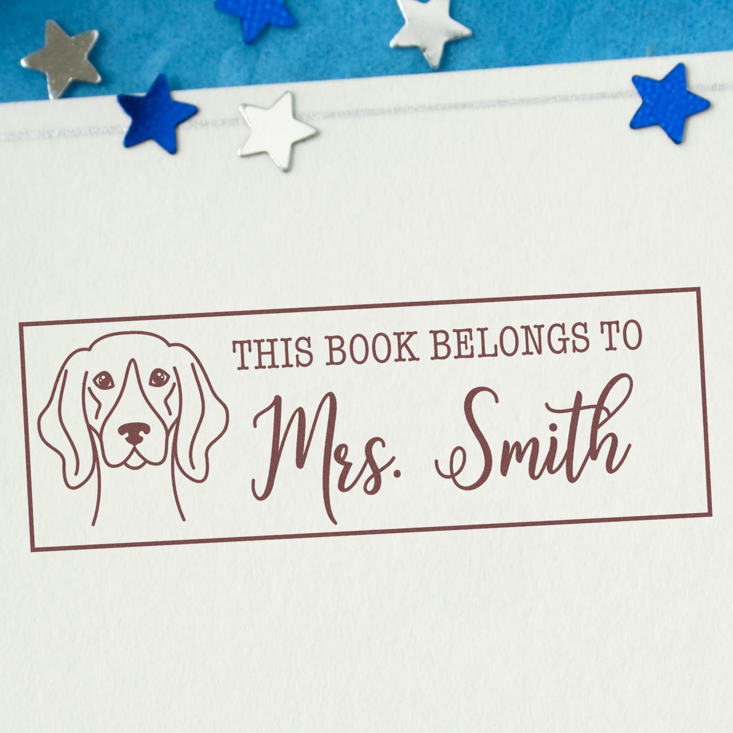Wood Handle German Shorthaired Pointer Customized This Book Belongs To Rubber Stamp - Engineer Seal Stamps