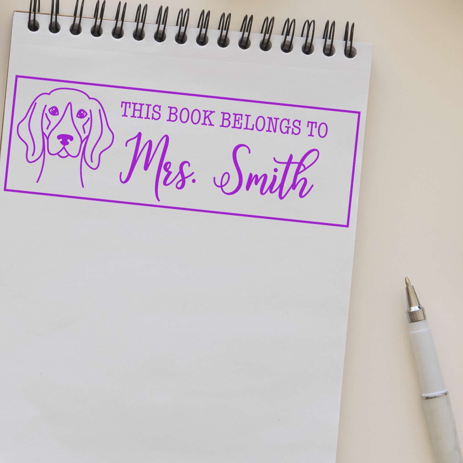 Portable Pre-Ink German Shorthaired Pointer Dog Personalized Book Belongs Stamp - Engineer Seal Stamps