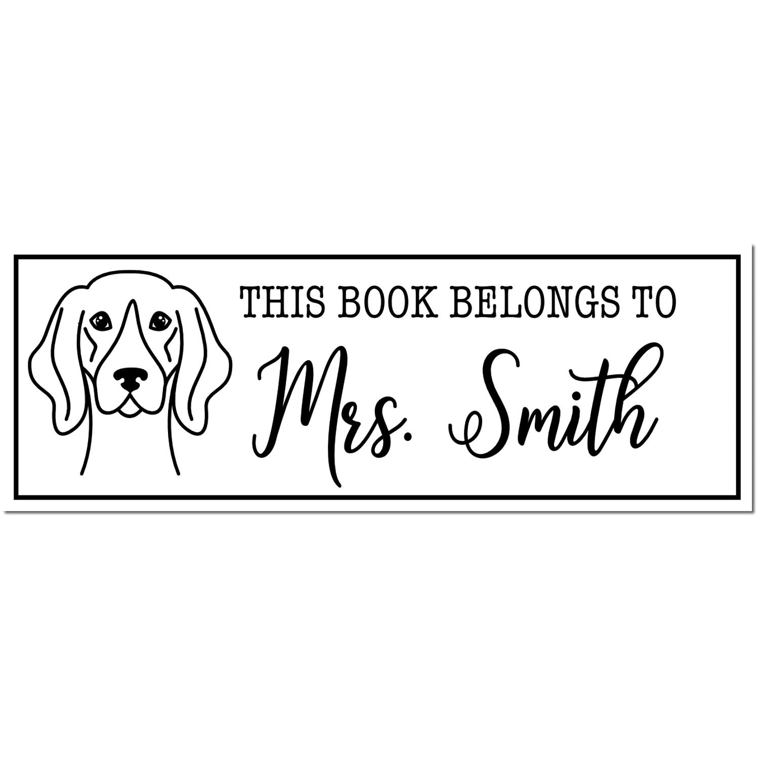 Wood Handle German Shorthaired Pointer Customized This Book Belongs To Rubber Stamp - Engineer Seal Stamps