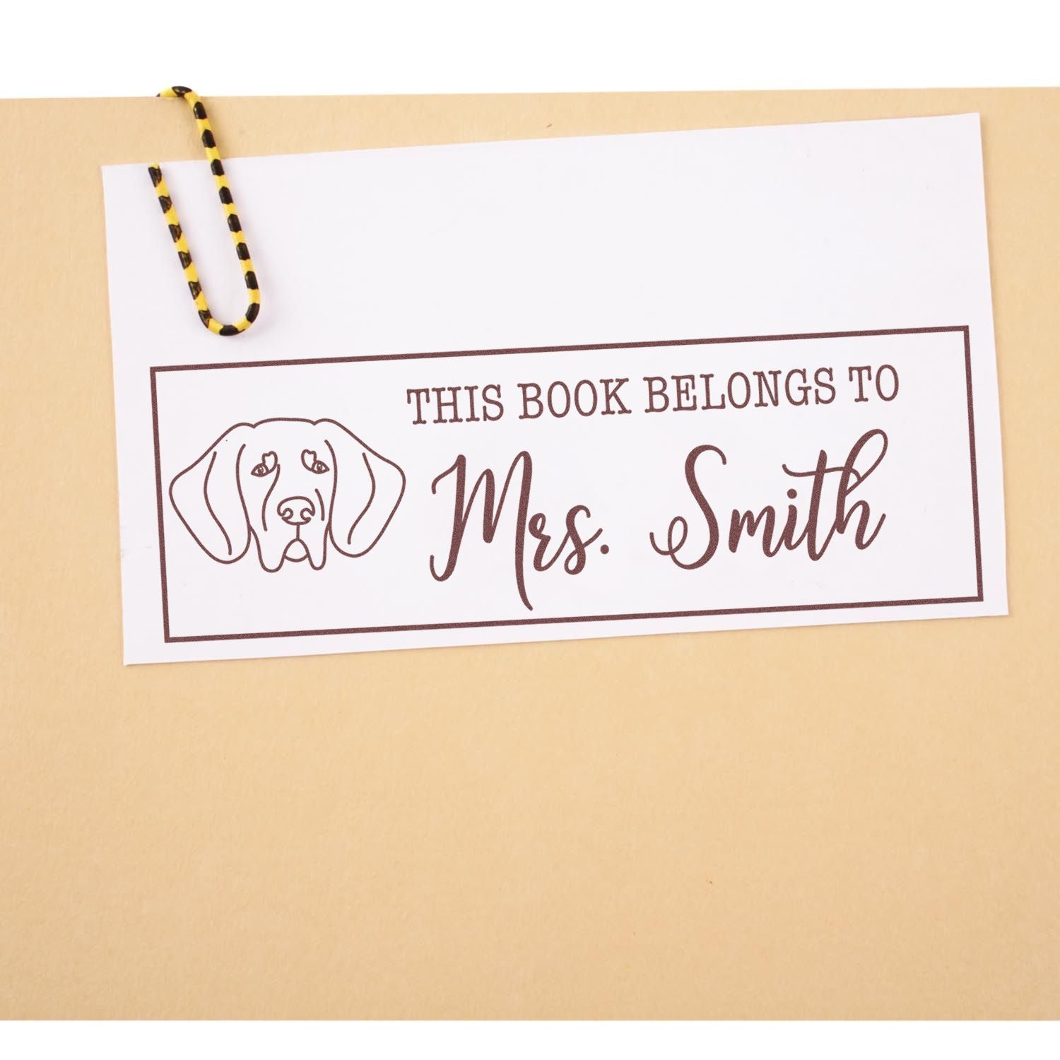 Wood Handle Great Dane Customized Library Book Rubber Stamp - Engineer Seal Stamps