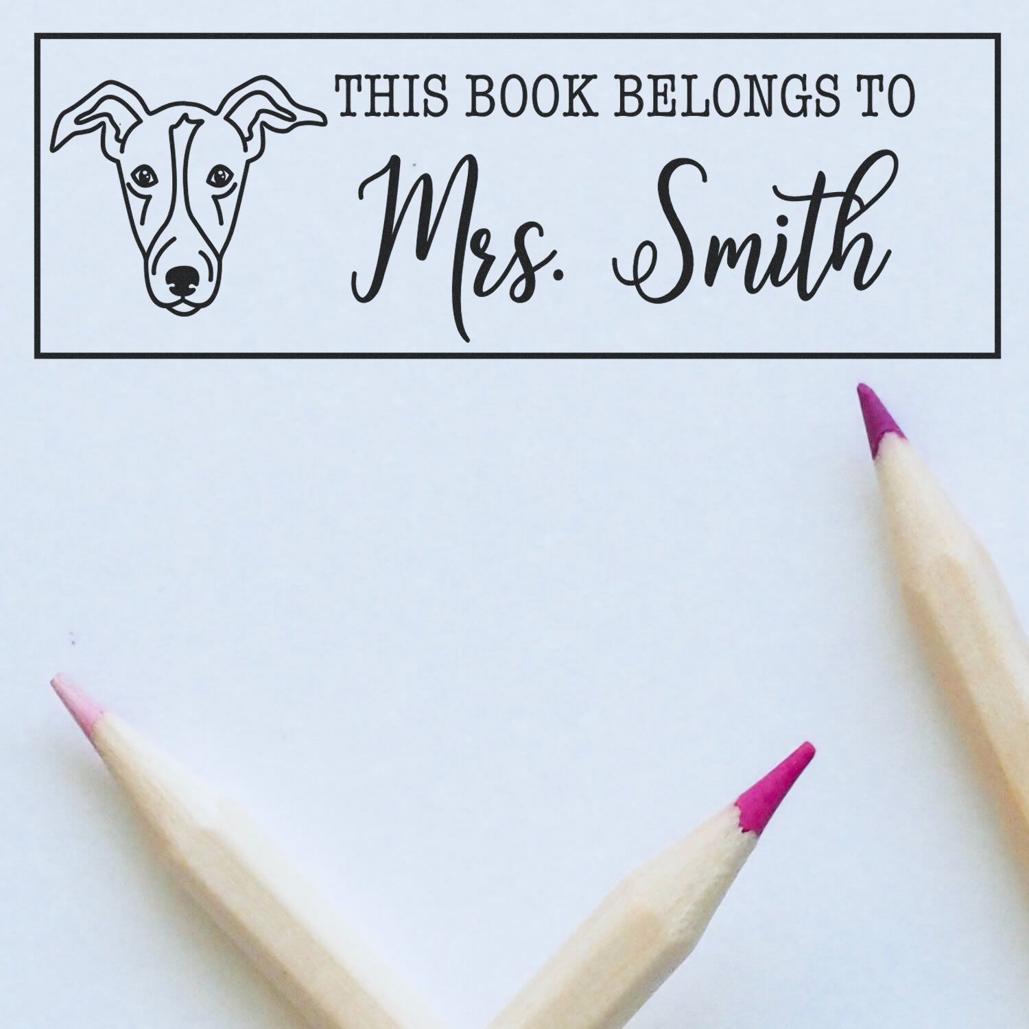 PSI Pre-Inked Greyhound Dog Outline Customized Free Little Library Stamp - Engineer Seal Stamps