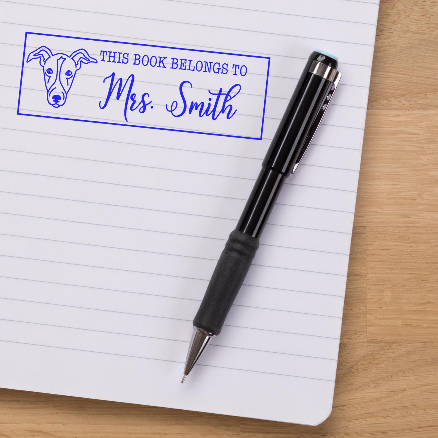 PSI Pre-Inked Greyhound Dog Outline Customized Free Little Library Stamp - Engineer Seal Stamps