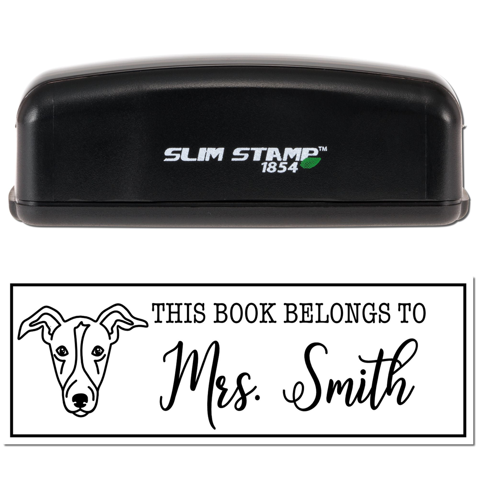 Portable Pre-Ink Greyhound Dog Personalized Bookplate Stamp - Engineer Seal Stamps