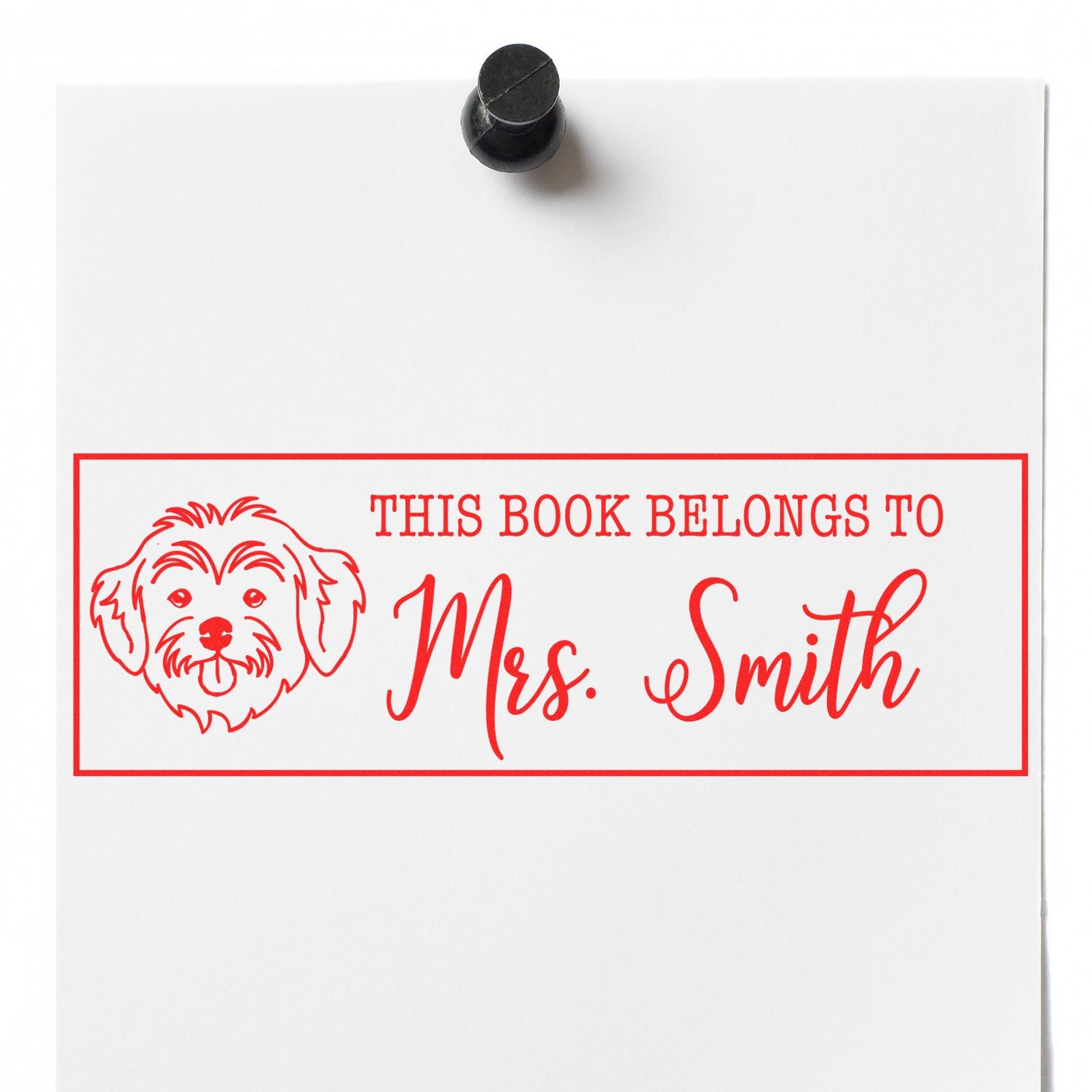 PSI Pre-Inked Havanese Dog Outline Custom Made Book Ownership Stamp - Engineer Seal Stamps