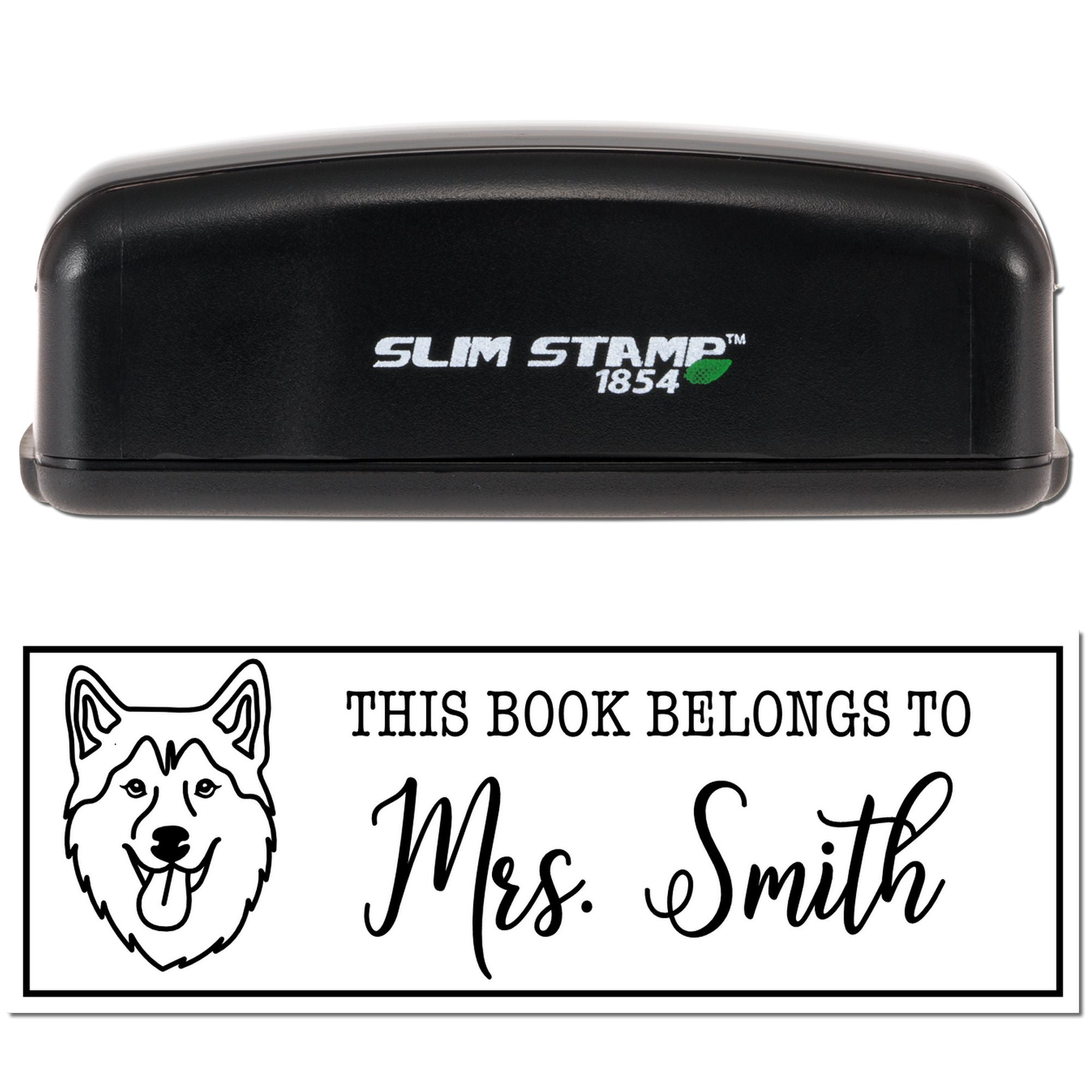 Portable Pre-Ink Husky Dog Personalized Book Identification Stamp - Engineer Seal Stamps