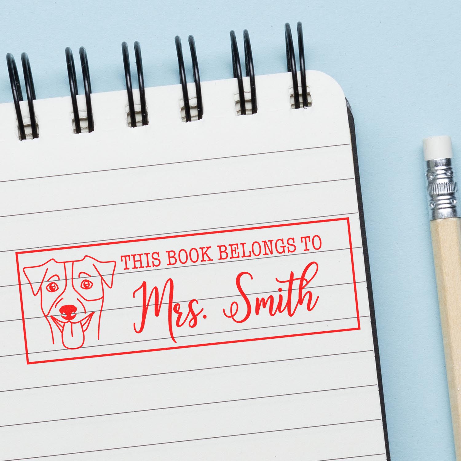 Wood Handle Jack Russell Customized BookStamp - Engineer Seal Stamps