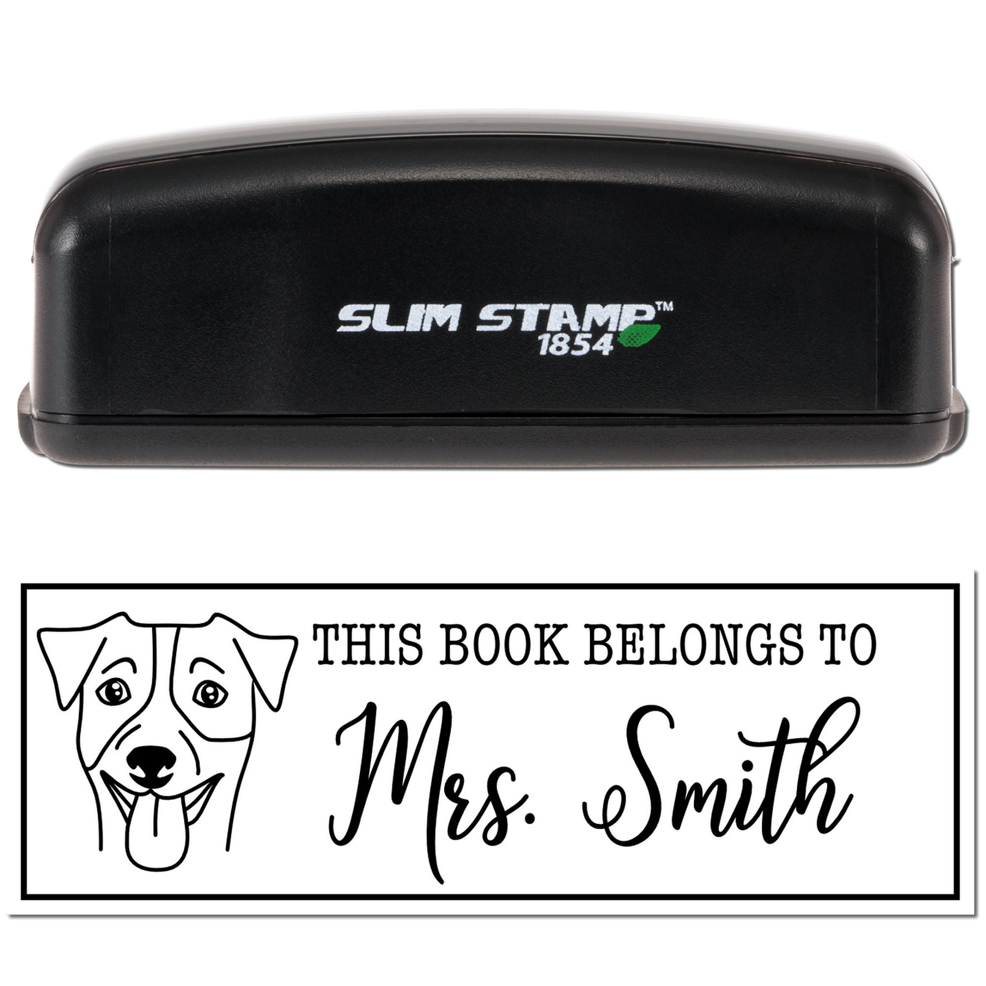 Portable Pre-Ink Jack Russell Dog Personalized Book Nook Stamp - Engineer Seal Stamps