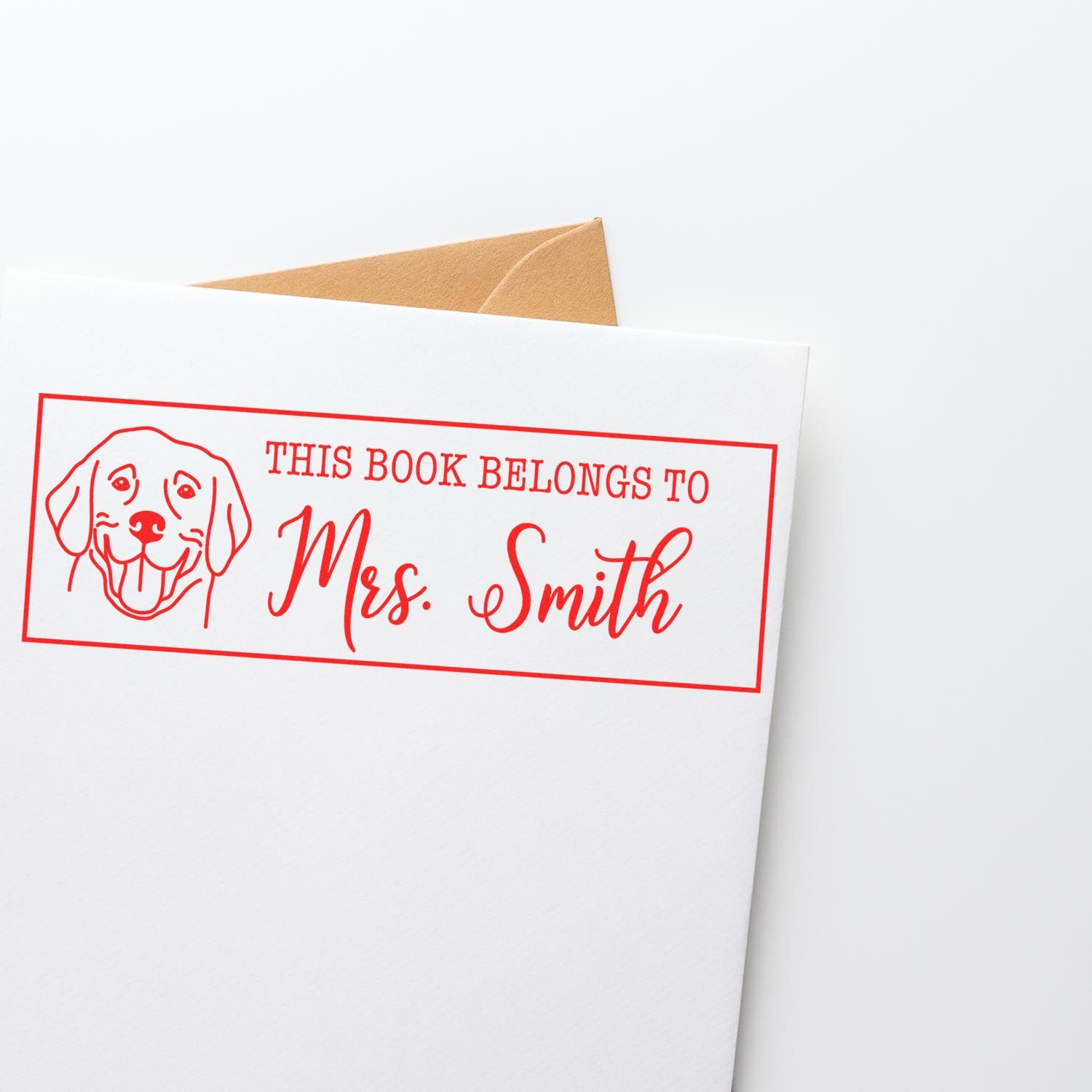Wood Handle Labrador Customized Personal Book Rubber Stamp - Engineer Seal Stamps