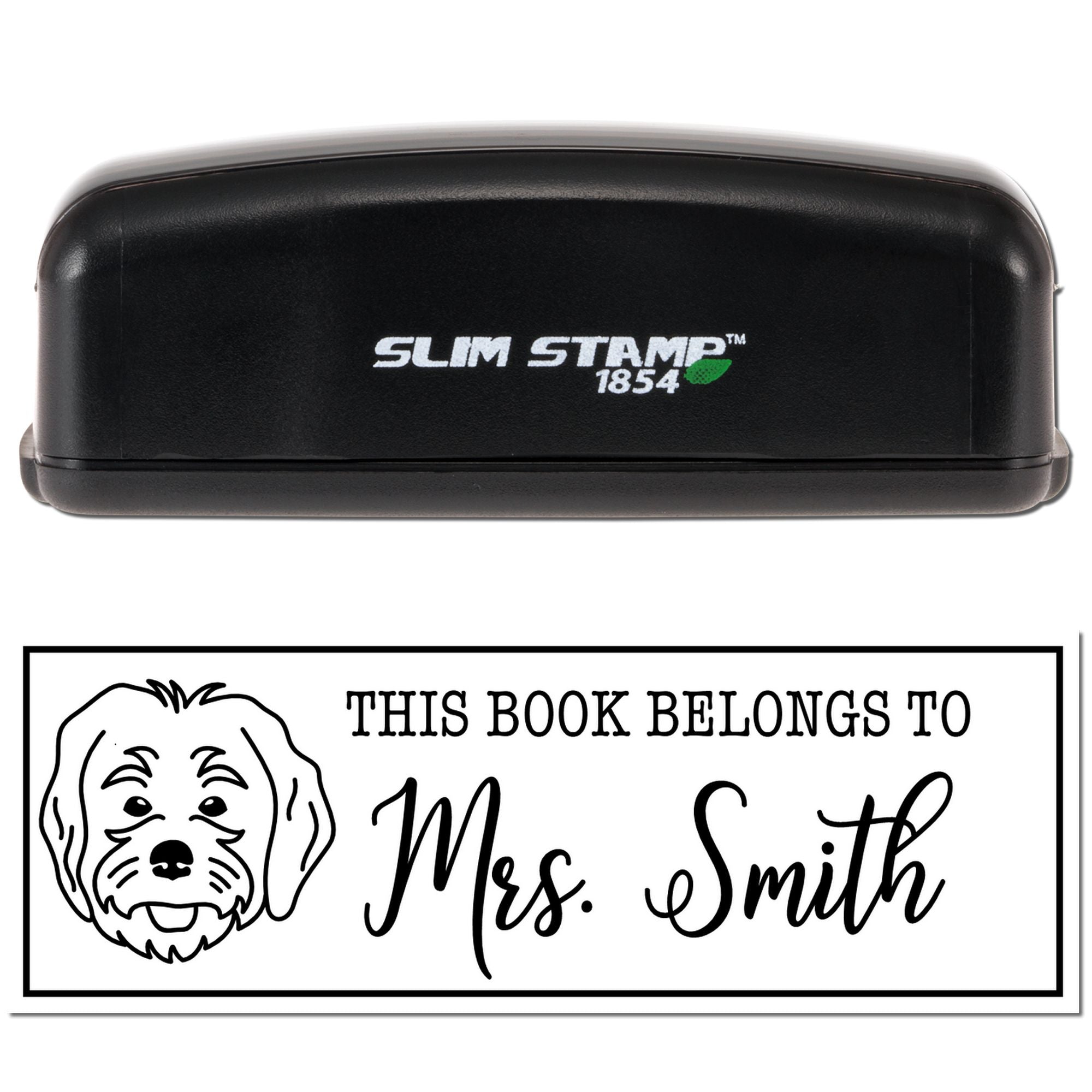 Portable Pre-Ink Labradoodle Dog Personalized Personal Book Stamp - Engineer Seal Stamps
