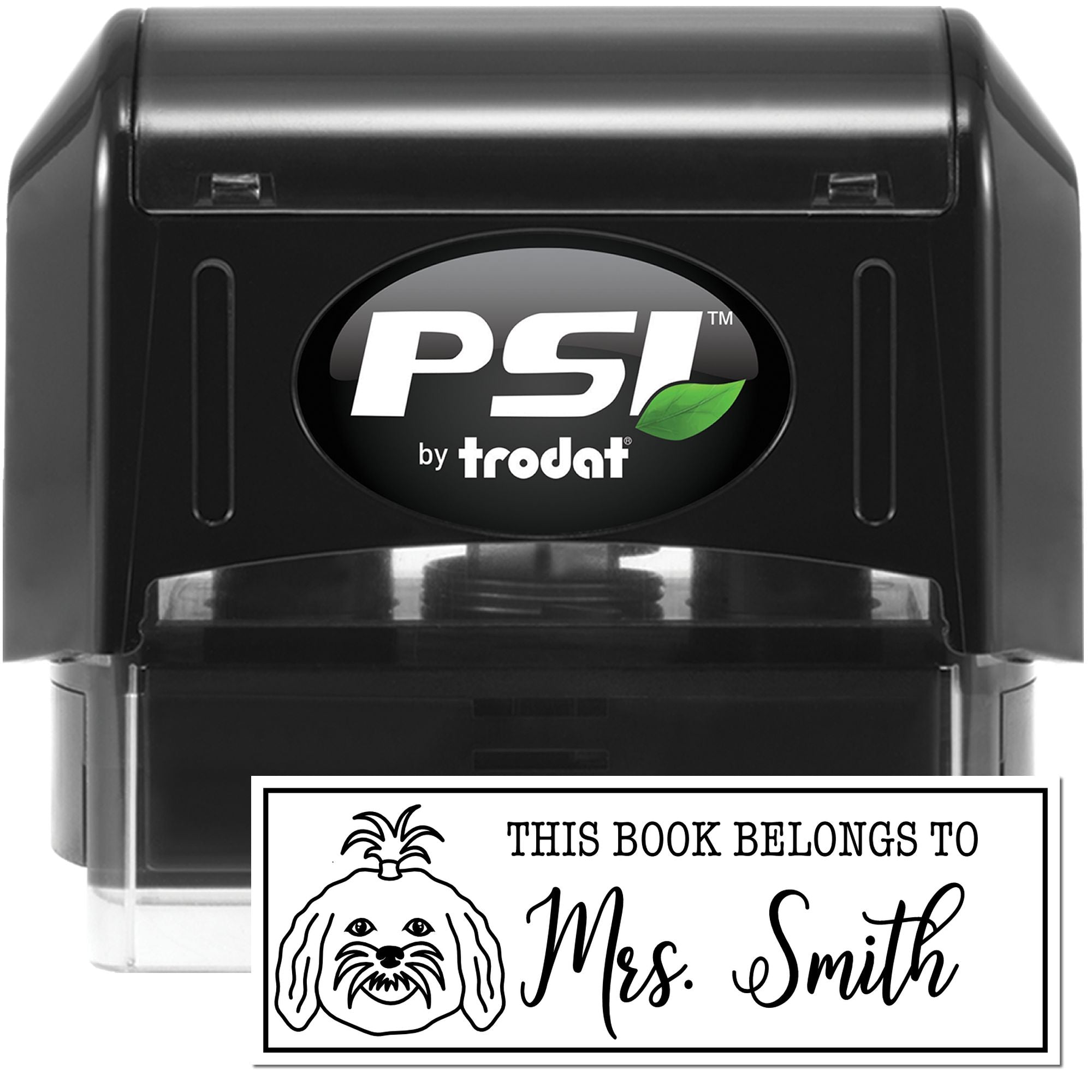 PSI Pre-Inked Maltese Dog Outline Custom Made Bookplate Stamp - Engineer Seal Stamps