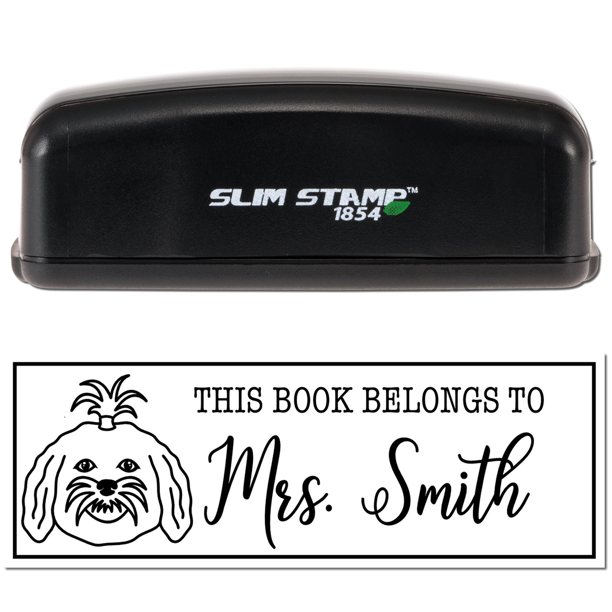Portable Pre-Ink Maltese Dog Customized Book Ownership Stamp - Engineer Seal Stamps