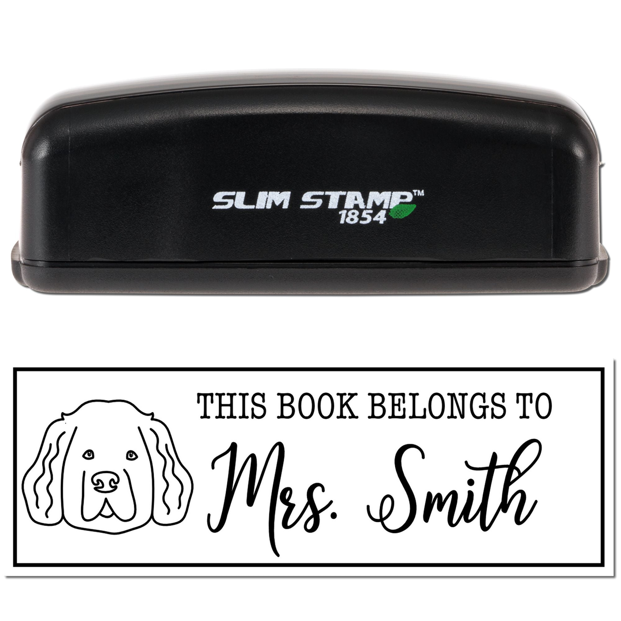 Portable Pre-Ink Newfoundland Dog Customized This Book Belongs To Stamp - Engineer Seal Stamps