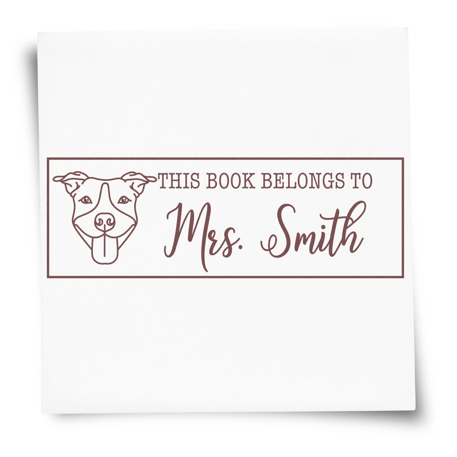 Portable Pre-Ink Pitbull Dog Customized Bookplate Stamp - Engineer Seal Stamps
