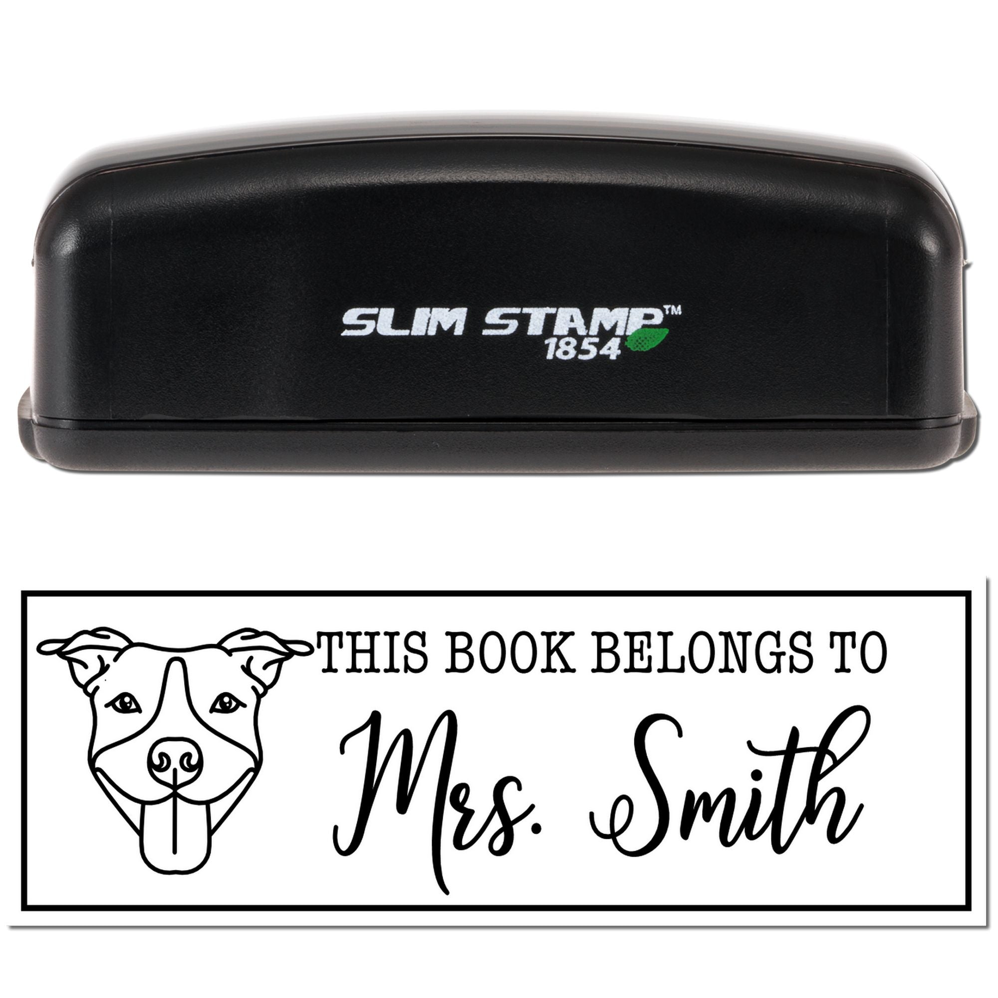 Portable Pre-Ink Pitbull Dog Customized Bookplate Stamp - Engineer Seal Stamps