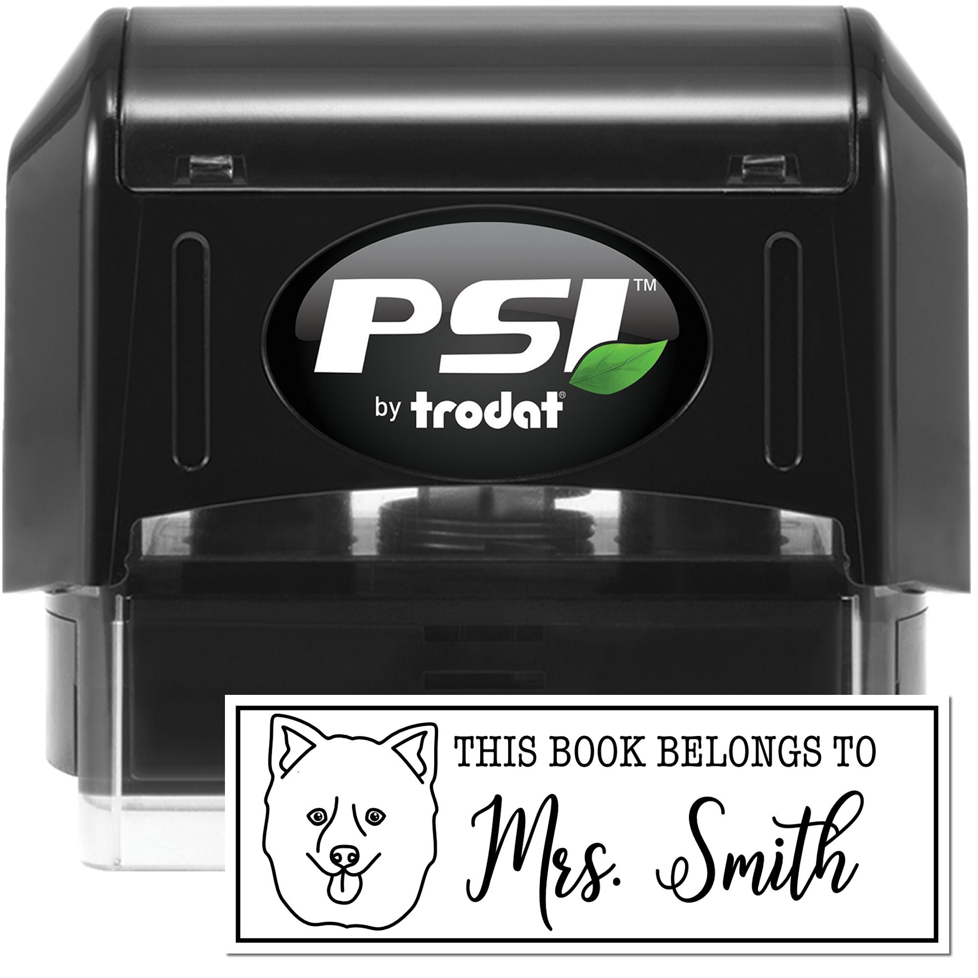 PSI Pre-Inked Pomsky Dog Outline Custom Book Ownership Stamp - Engineer Seal Stamps