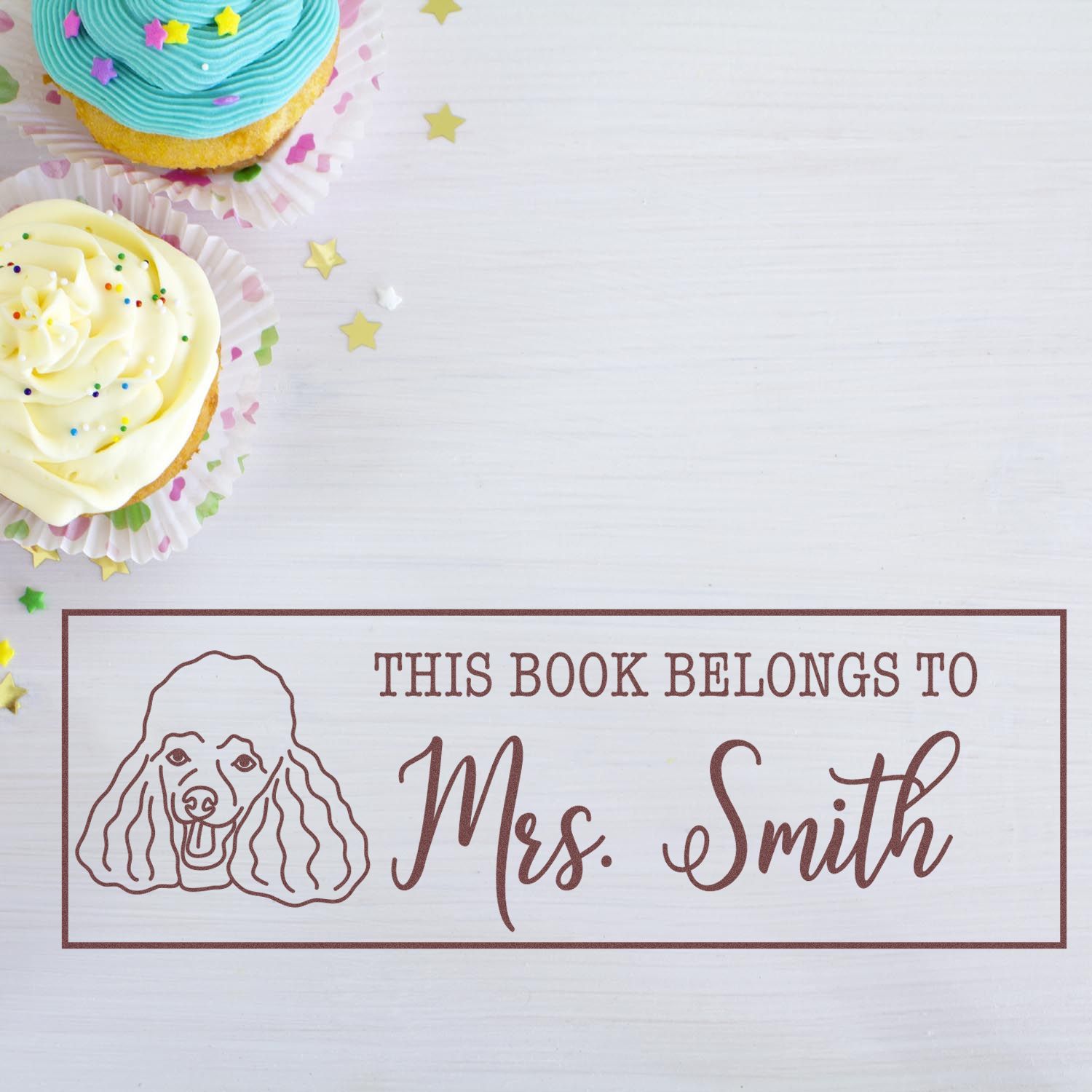 Wood Handle Poodle Custom Made Book Nook Rubber Stamp - Engineer Seal Stamps