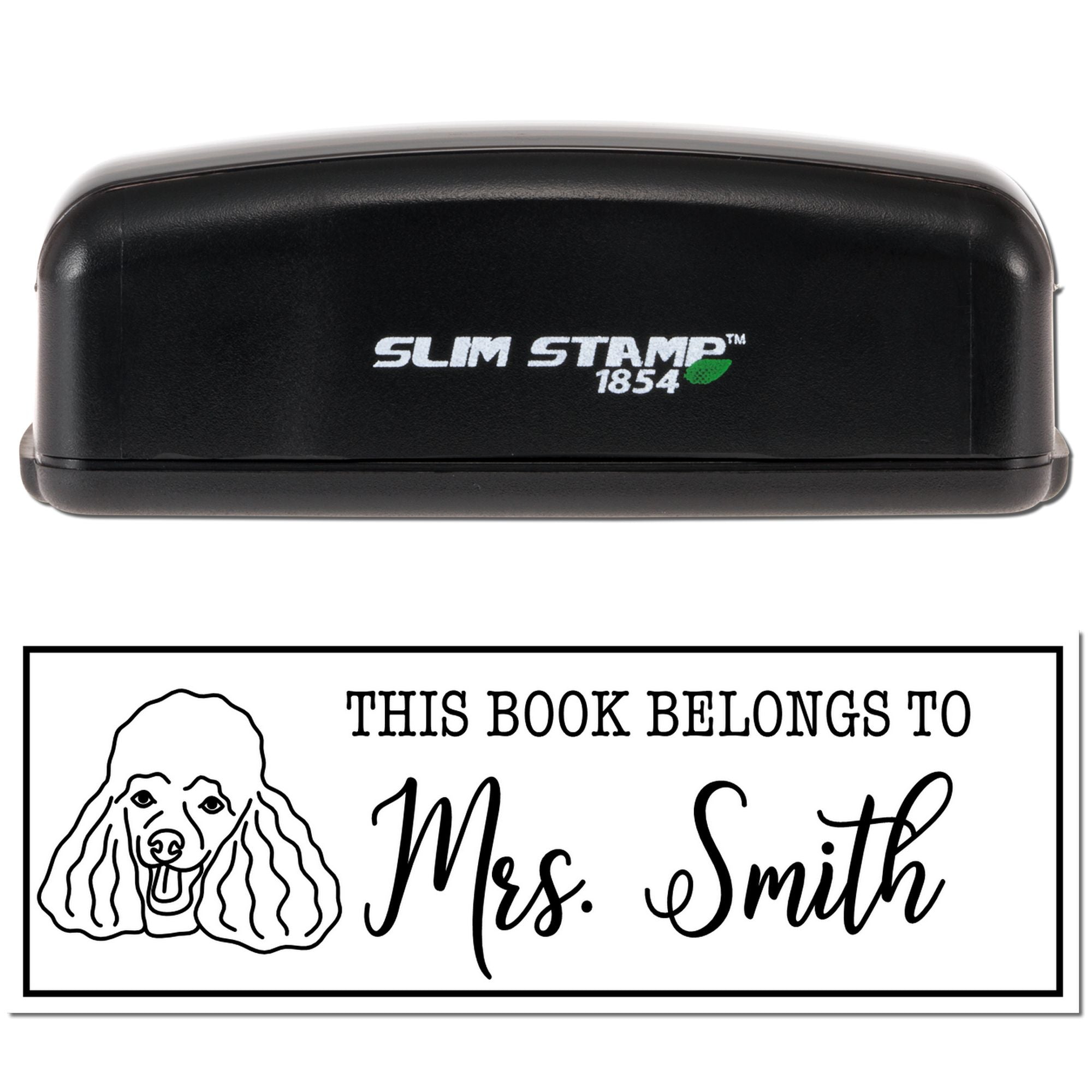 Portable Pre-Ink Poodle Dog Customized Book Identification Stamp - Engineer Seal Stamps