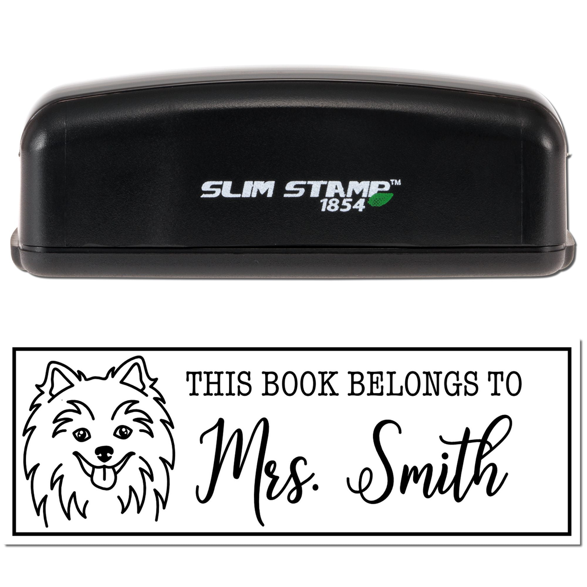 Portable Pre-Ink Pomeranian Dog Customized Book Nook Stamp - Engineer Seal Stamps