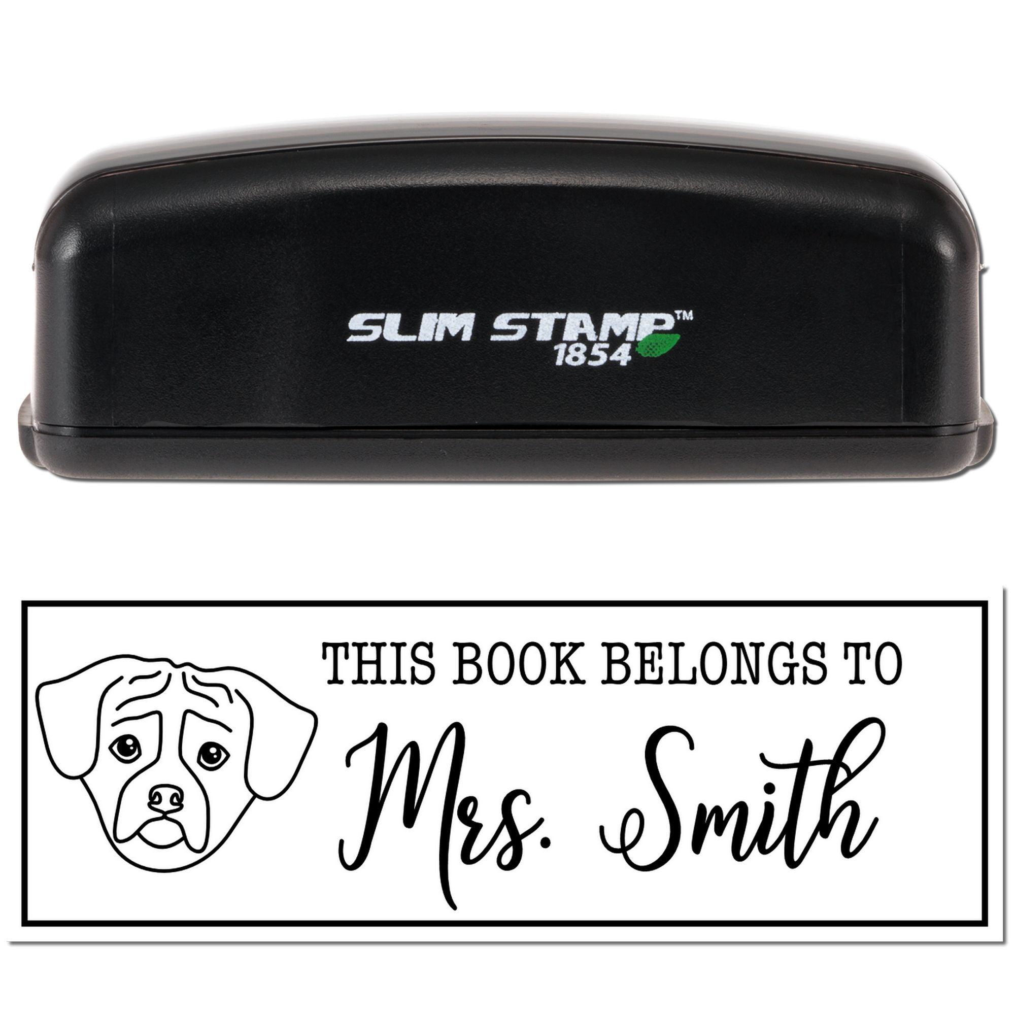 Portable Pre-Ink Puggle Dog Customized Personal Book Stamp - Engineer Seal Stamps