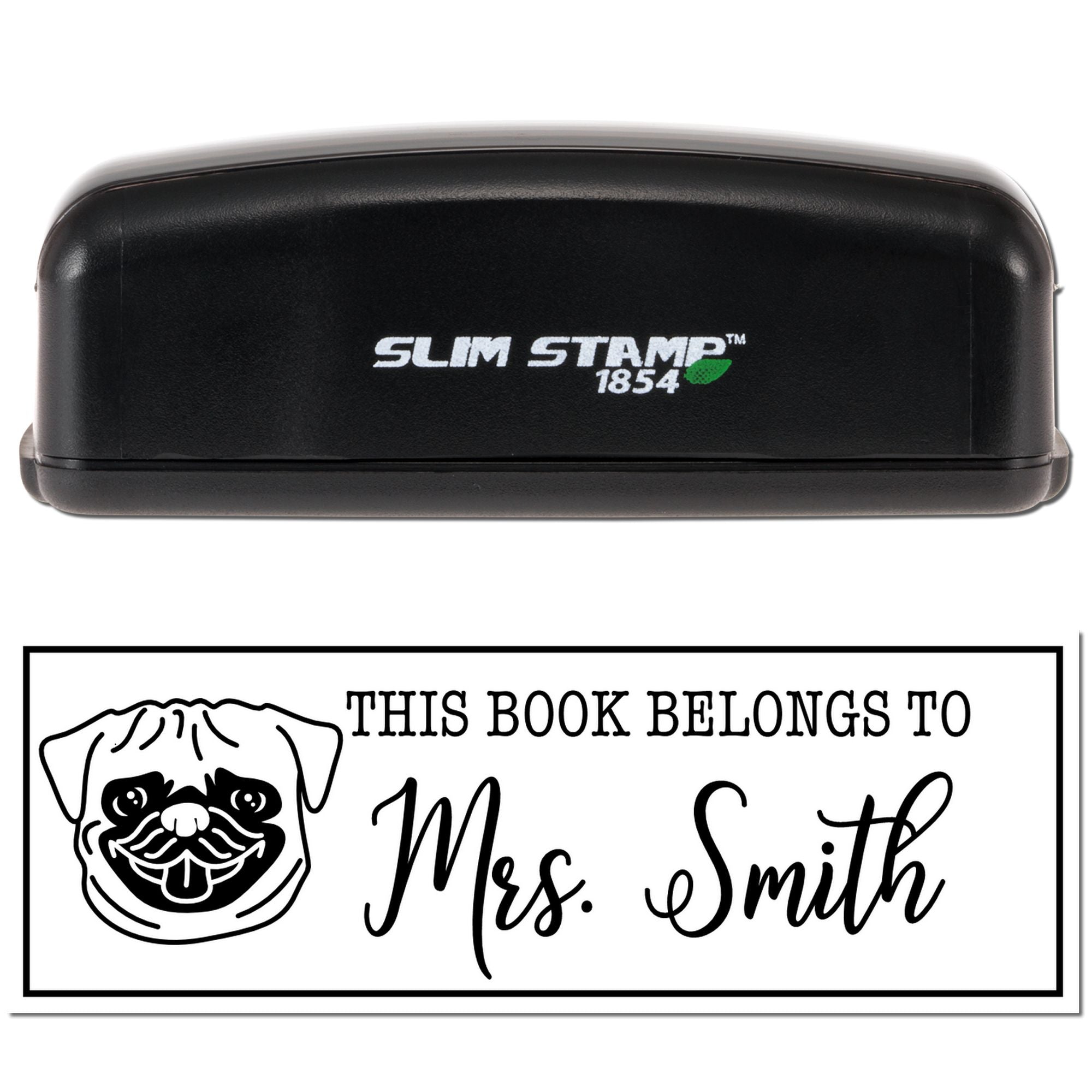 Portable Pre-Ink Pug Dog Customized BookStamp - Engineer Seal Stamps