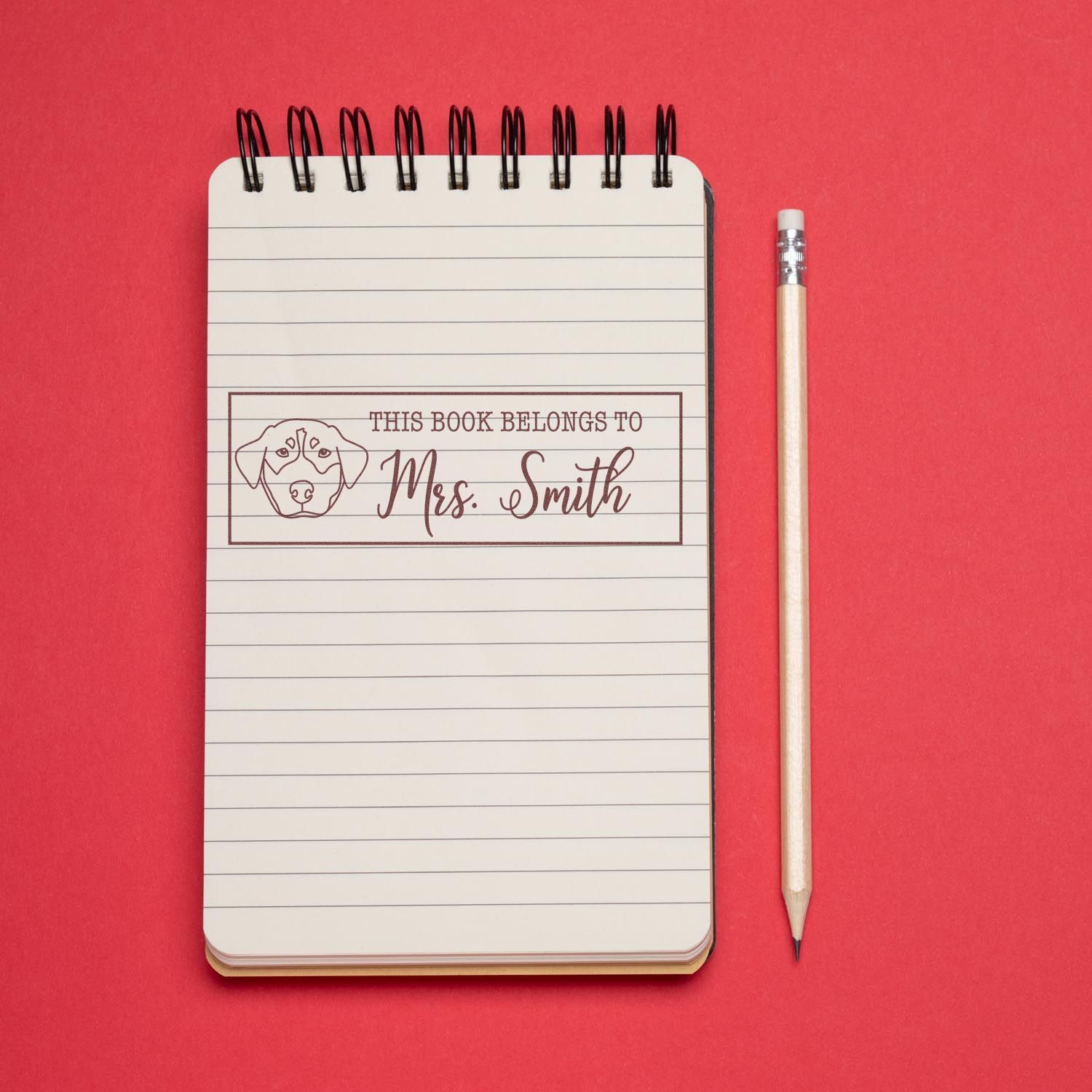 Self-Inking Rottweiler Outline Personalized Book Belongs To Stamp - Engineer Seal Stamps