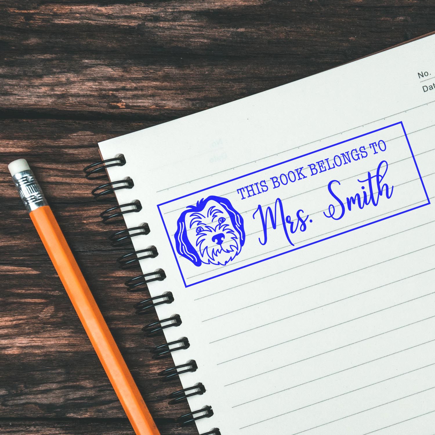 Self-Inking Sheepadoodle Outline Personalized Free Little Library Stamp - Engineer Seal Stamps