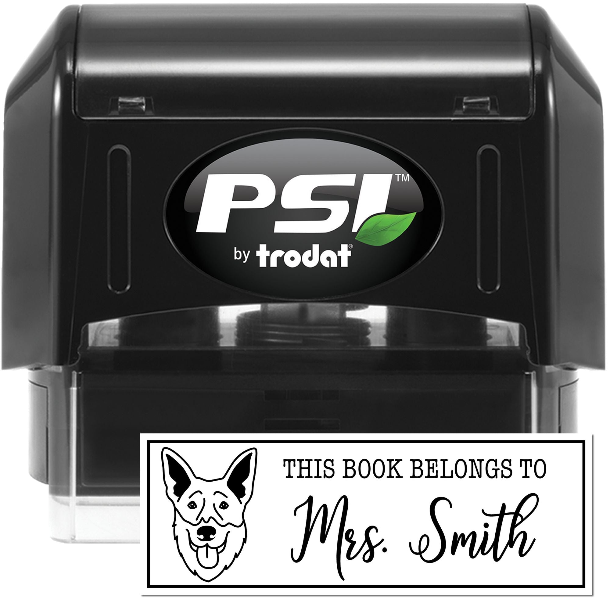 PSI Pre-Inked Shepsky Dog Outline Custom Free Little Library Stamp - Engineer Seal Stamps