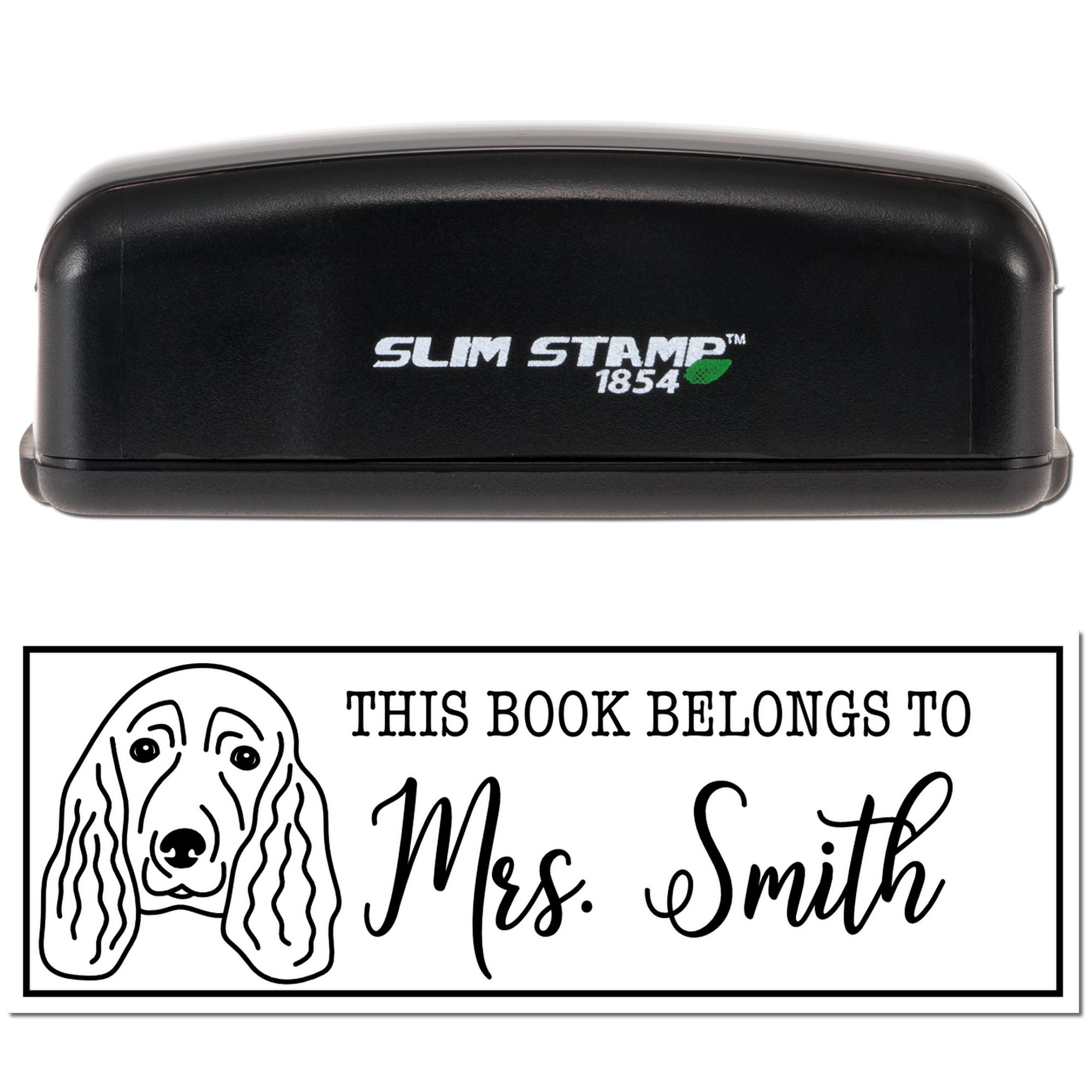 Portable Pre-Ink Spaniel Dog Custom Made BookStamp - Engineer Seal Stamps
